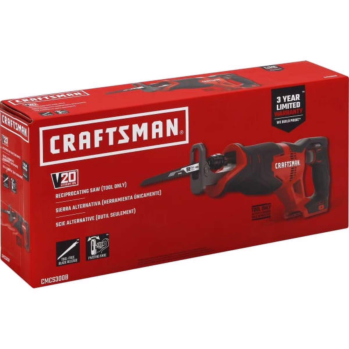 CRAFTSMAN V20 Reciprocating Saw, Cordless, Tool Only CMCS300B