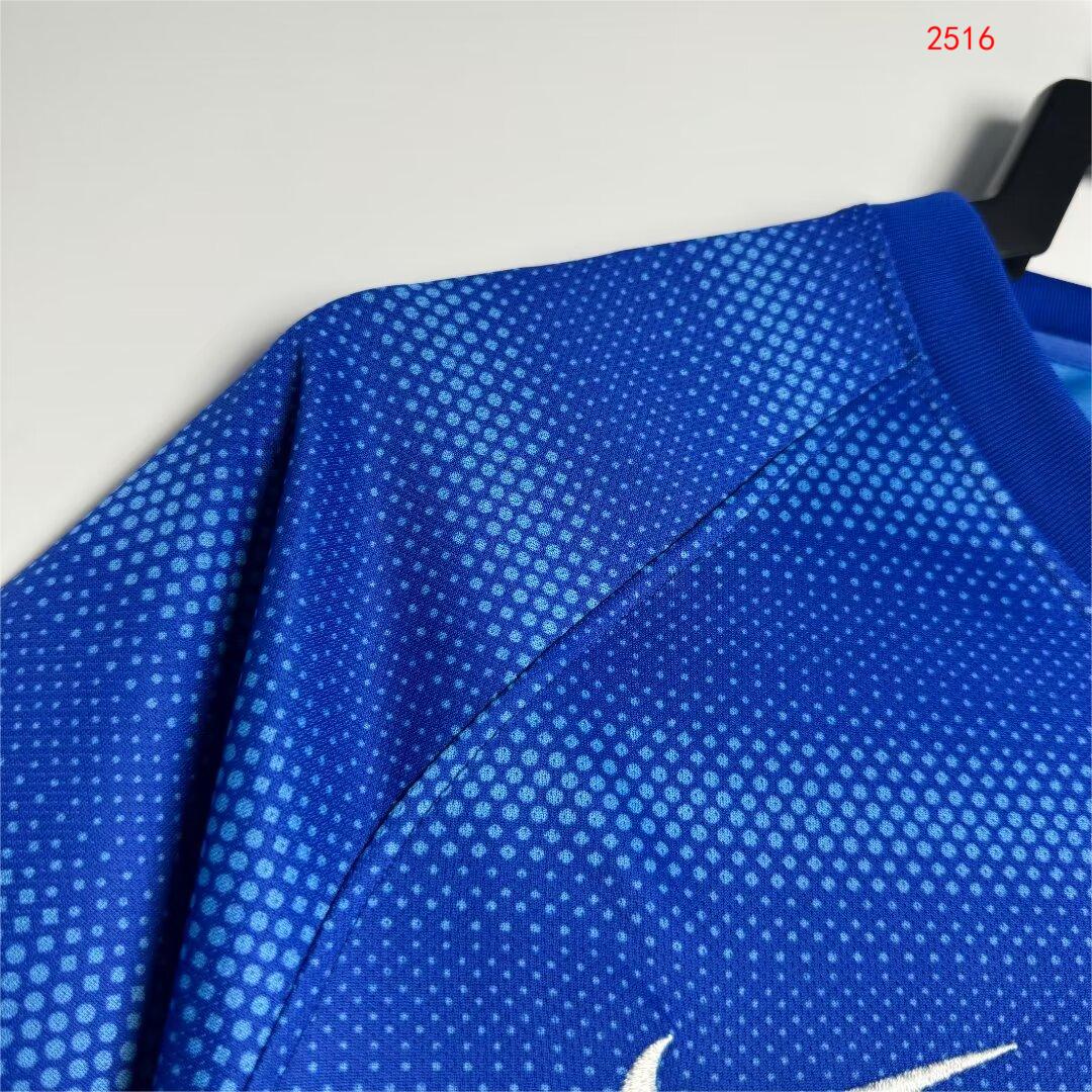 2014 Brazil Away Blue Retro Jersey