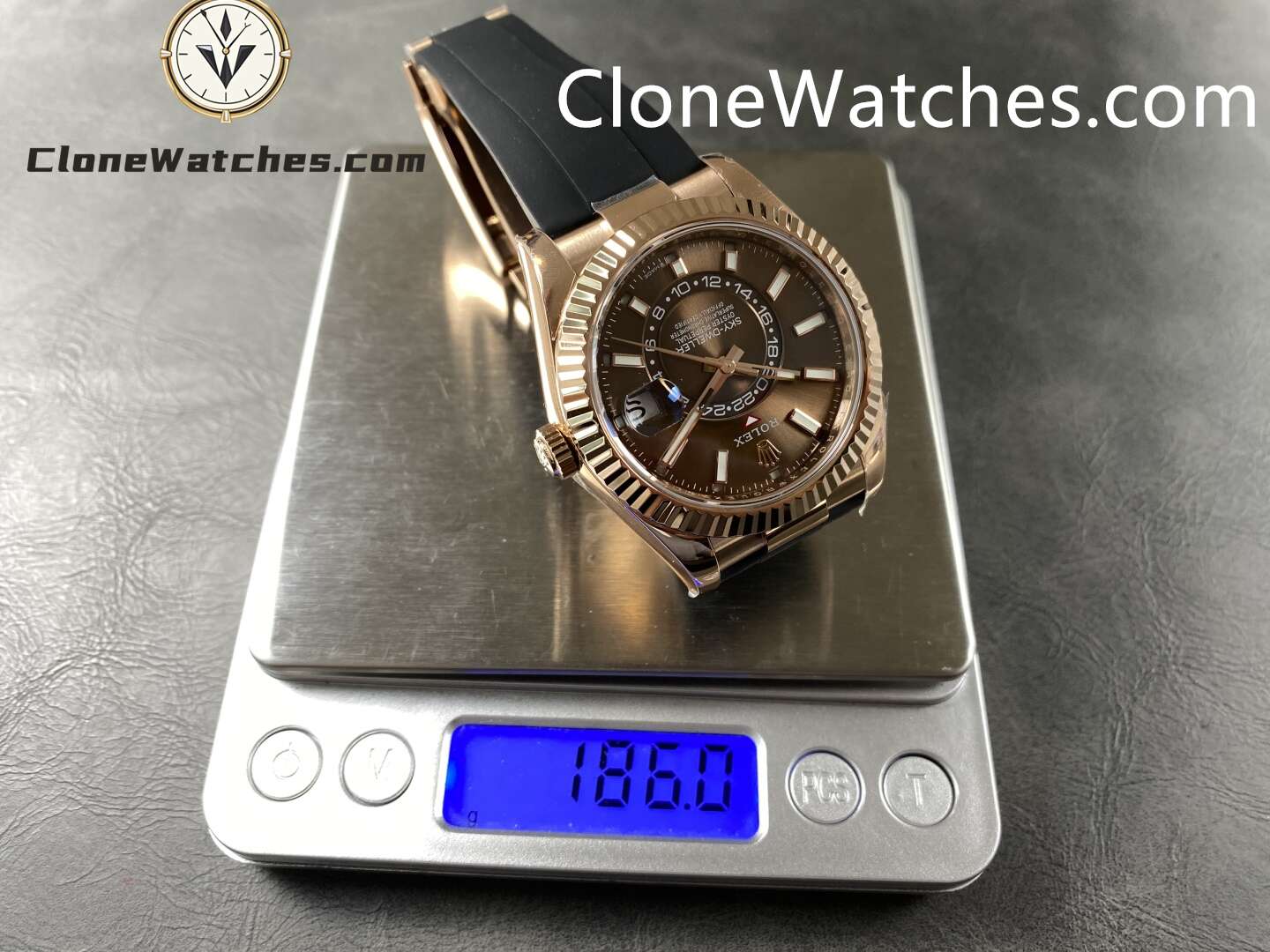 Rolex Super Clone Watch 1:1 Sky Dweller Coffee Dial m326235-0005 42MM Rubber Strap