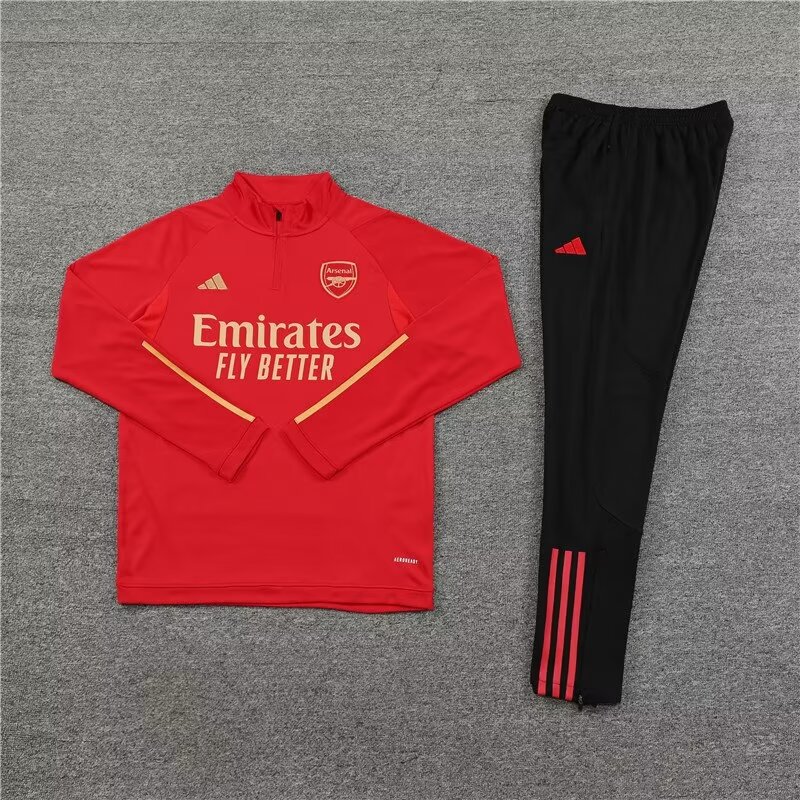 2023/2024 Arsenal Half Pull Training Wear Red Football Shirt