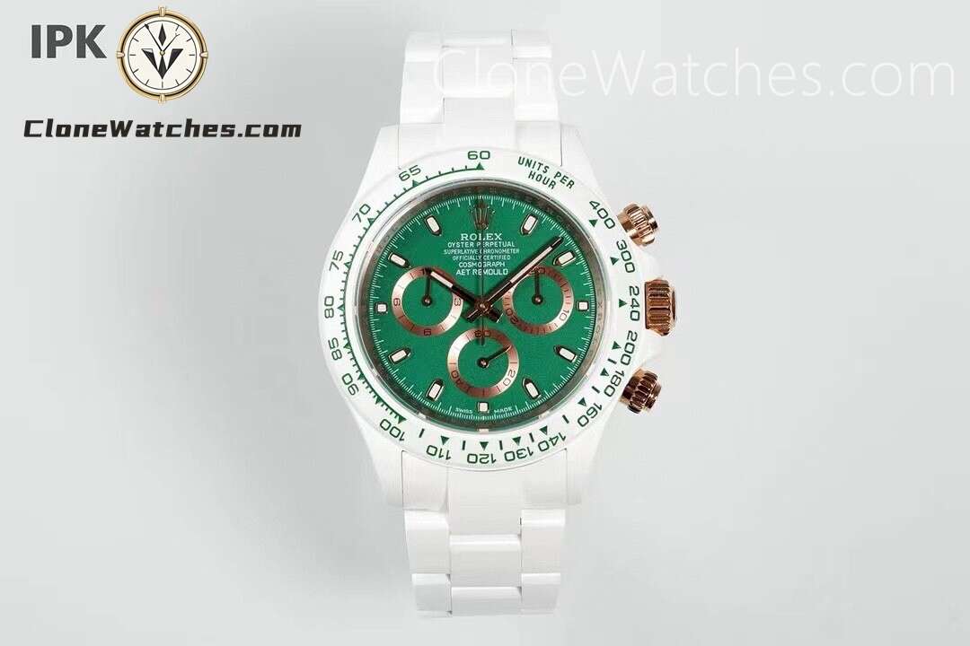 Modified Super Clone Watches 1:1 AET Rolex Daytona Full Ceramic British Racing Green 4130 Movement