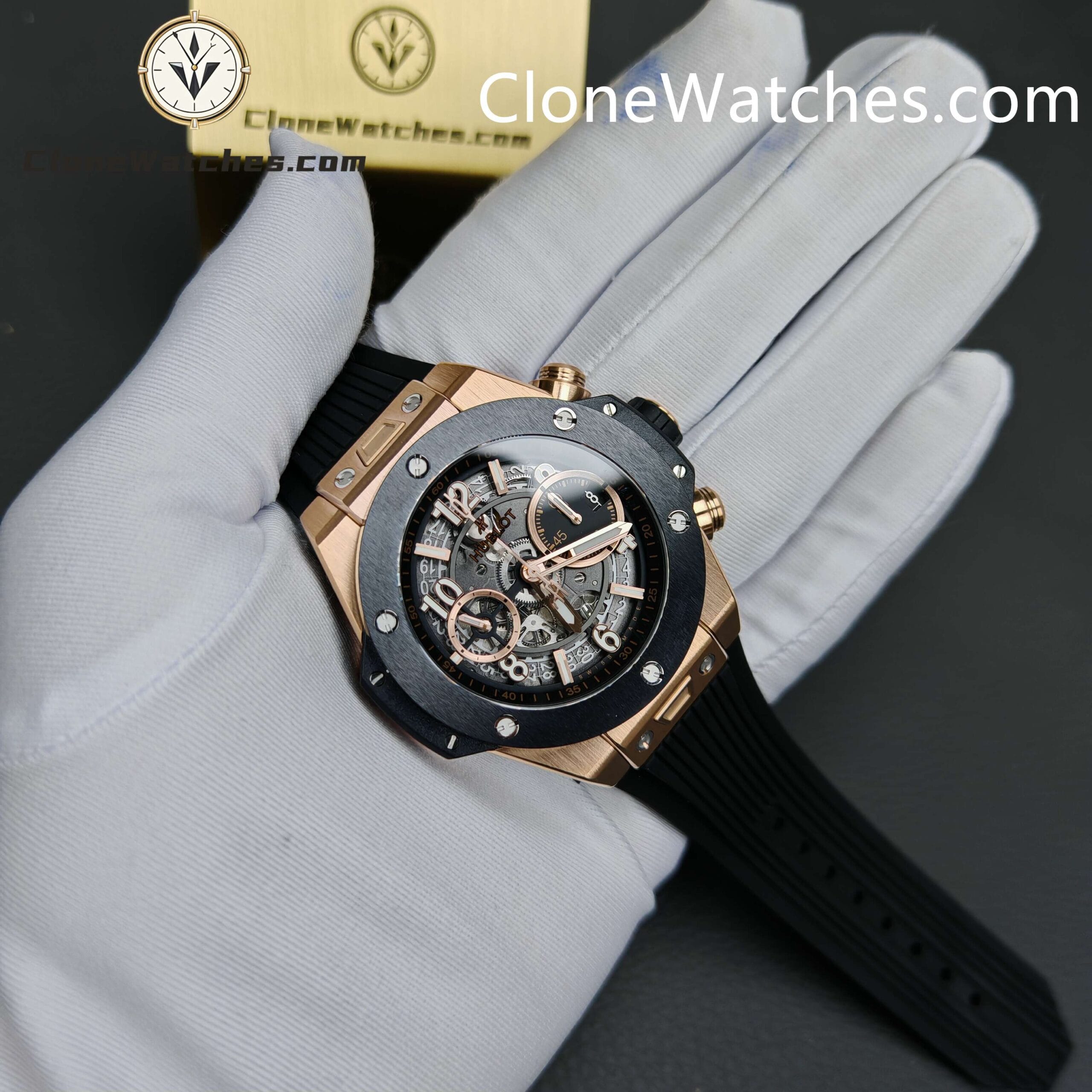 Hublot Super Clone Watches 1:1Big Bang Unico King Gold Ceramic 42MM 441.OM.1181.RX
