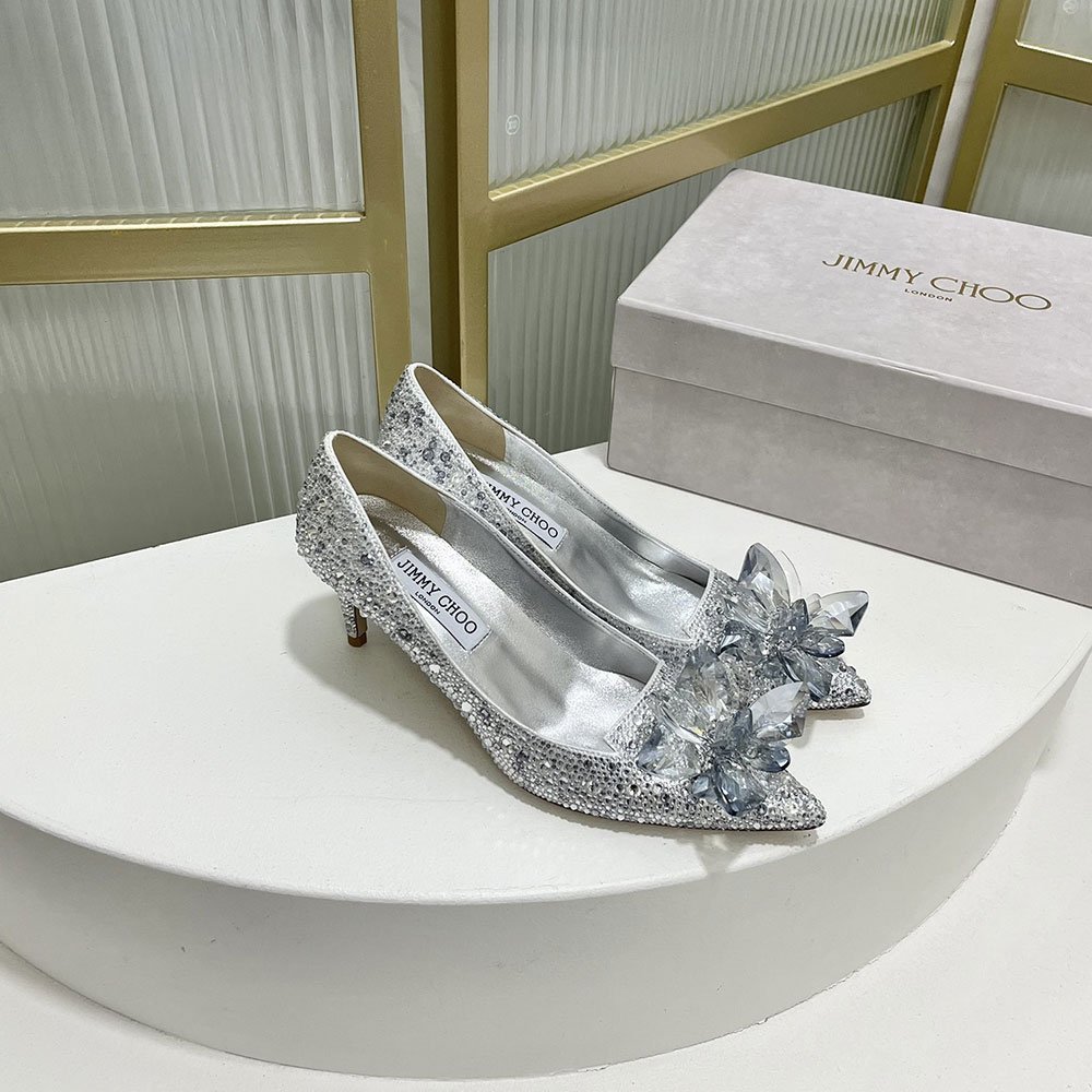 Jimmy Choo Allure Crystal Point Slide Sandal