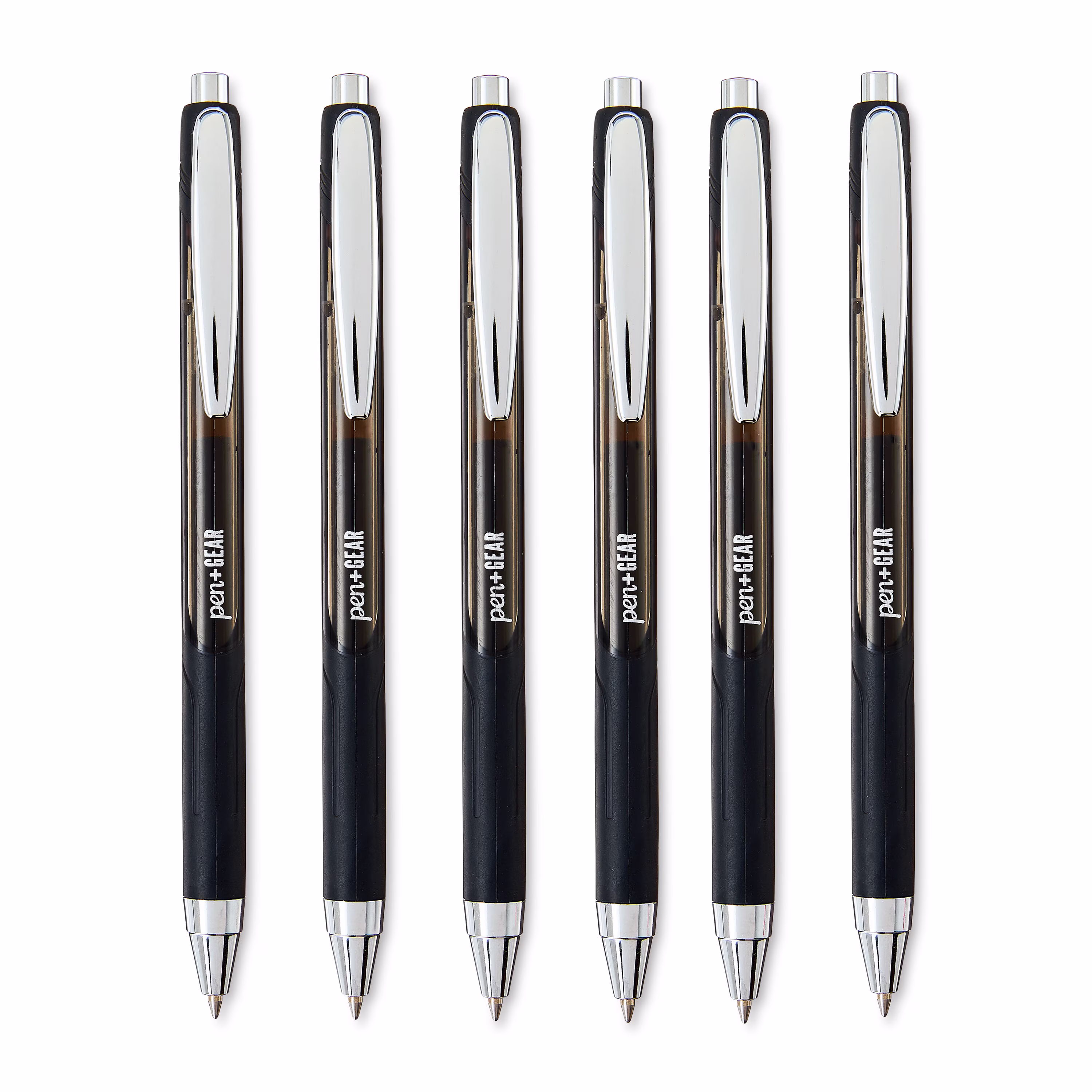 Pen+Gear Retractable Gel Pens, Medium Point, 0.7 mm, Black, 2 Count