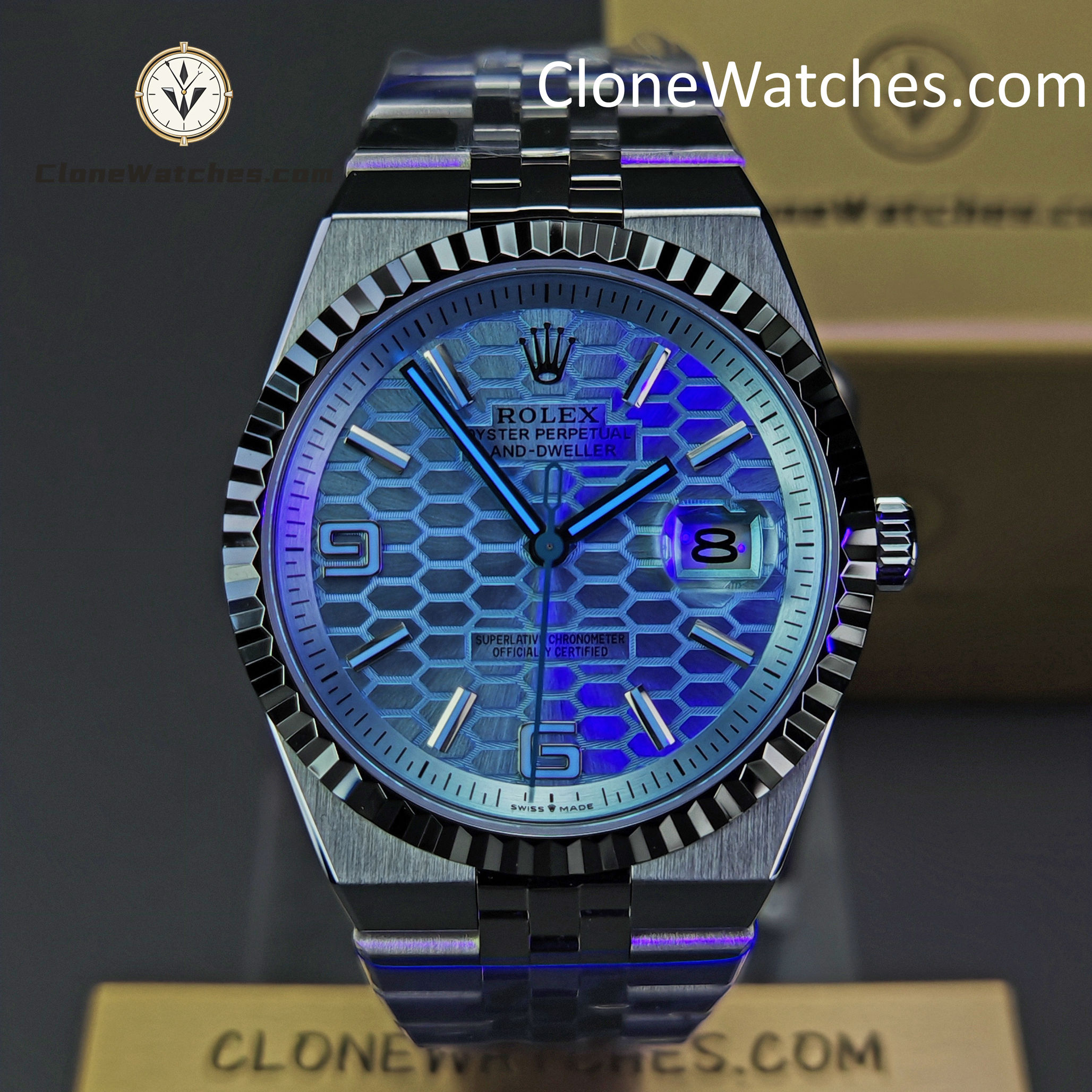 Rolex Super Clone Watches 1:1 Land-Dweller M127336-0001 Blue Dial 7135 Movement 40mm