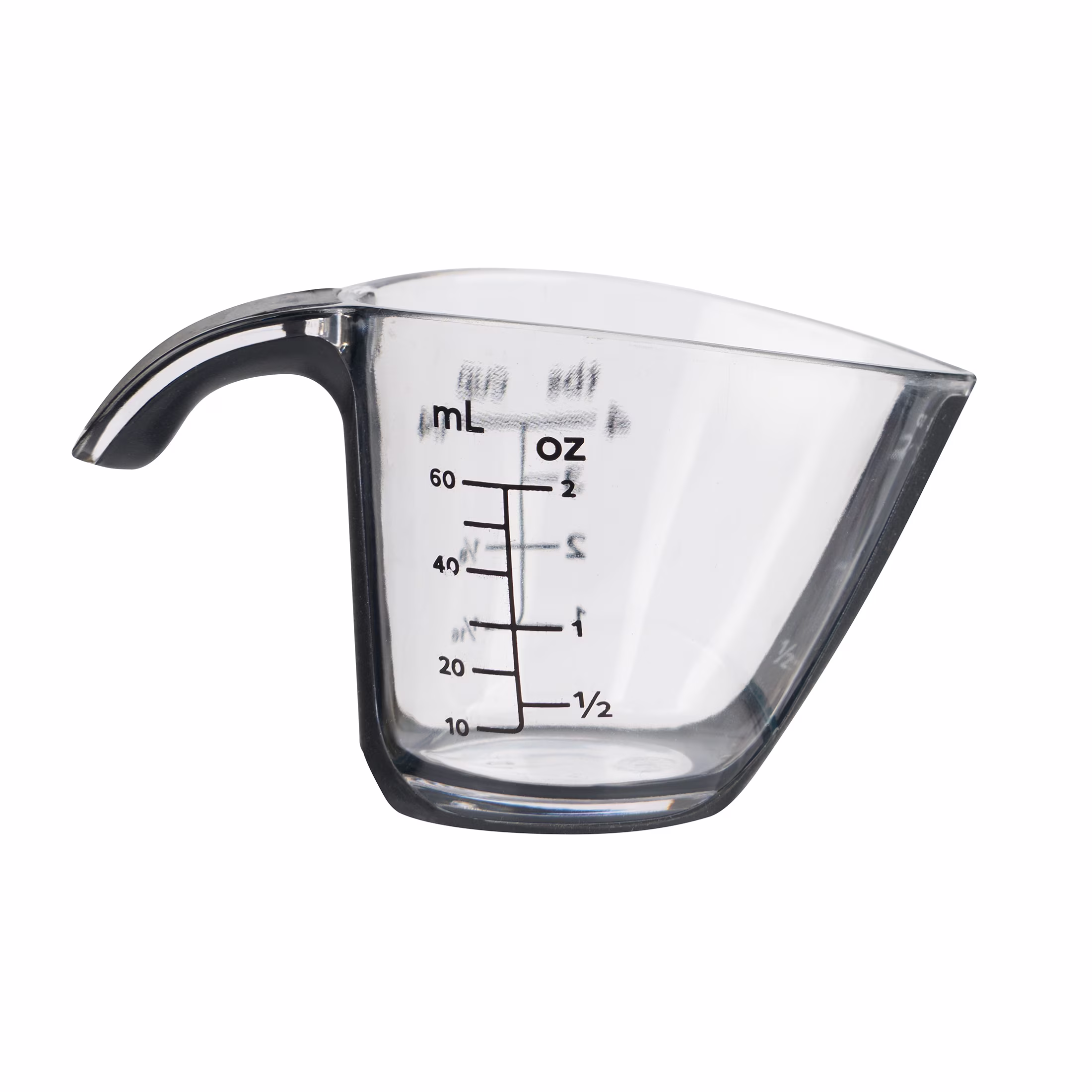 (4 pack) Mainstays 1/4C Plastic Mini Measuring Cup, Black/Transparent