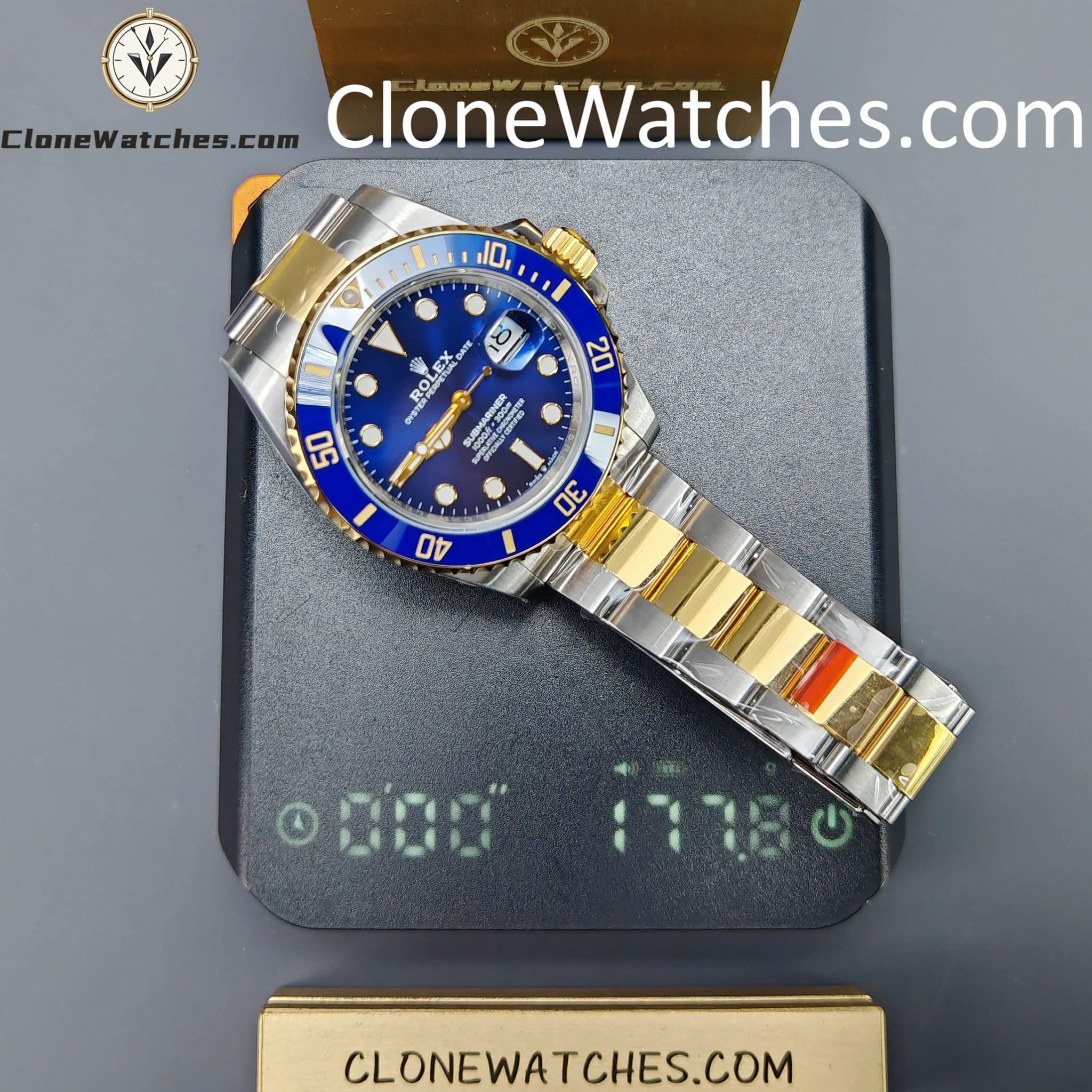 Rolex Super Clone Watches 1:1 Gold Blue Dial Submariner 126613LB 3235 Movement