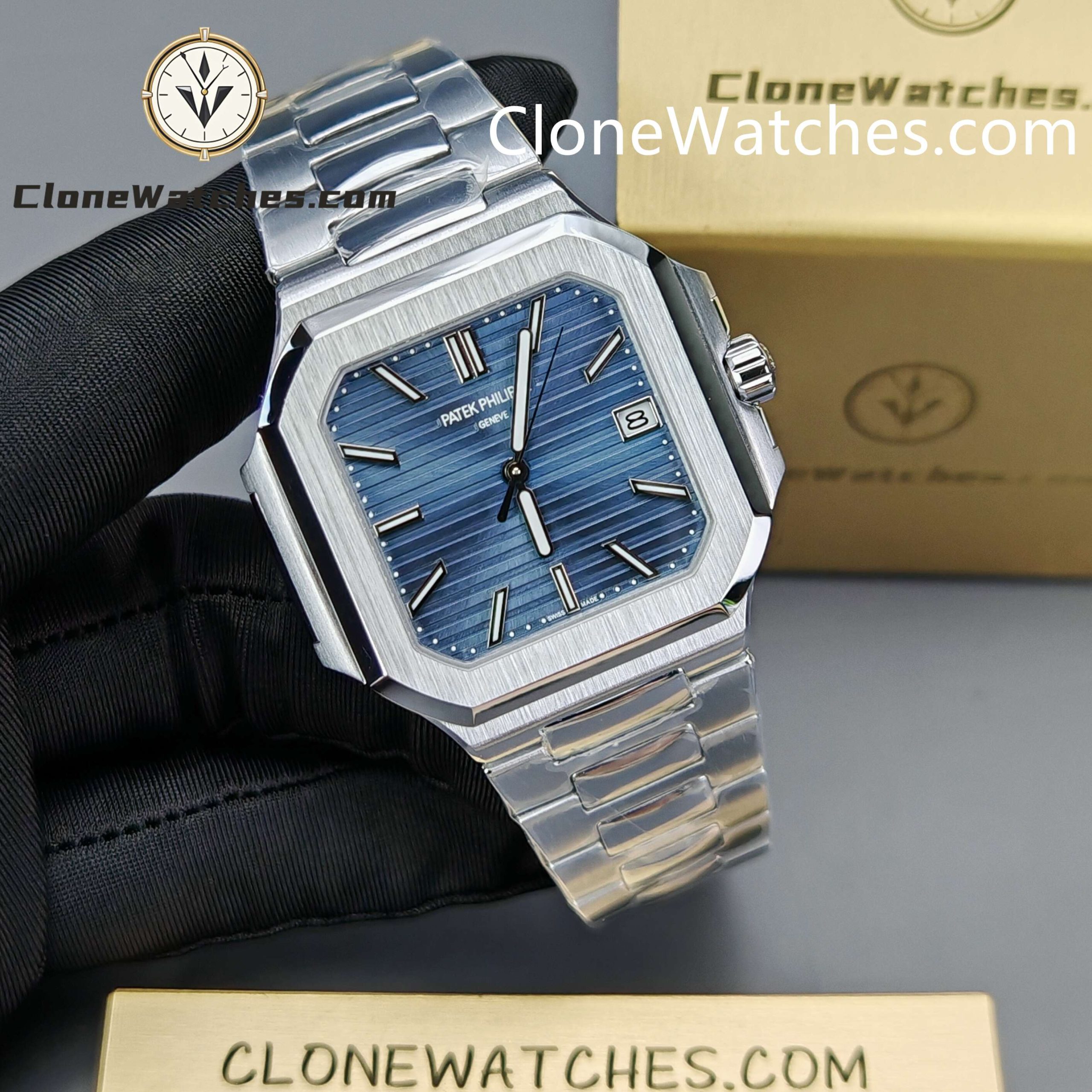Patek Philippe Super Clone Watches 1:1 CUBITUS 7128/1G-001 Blue Dial