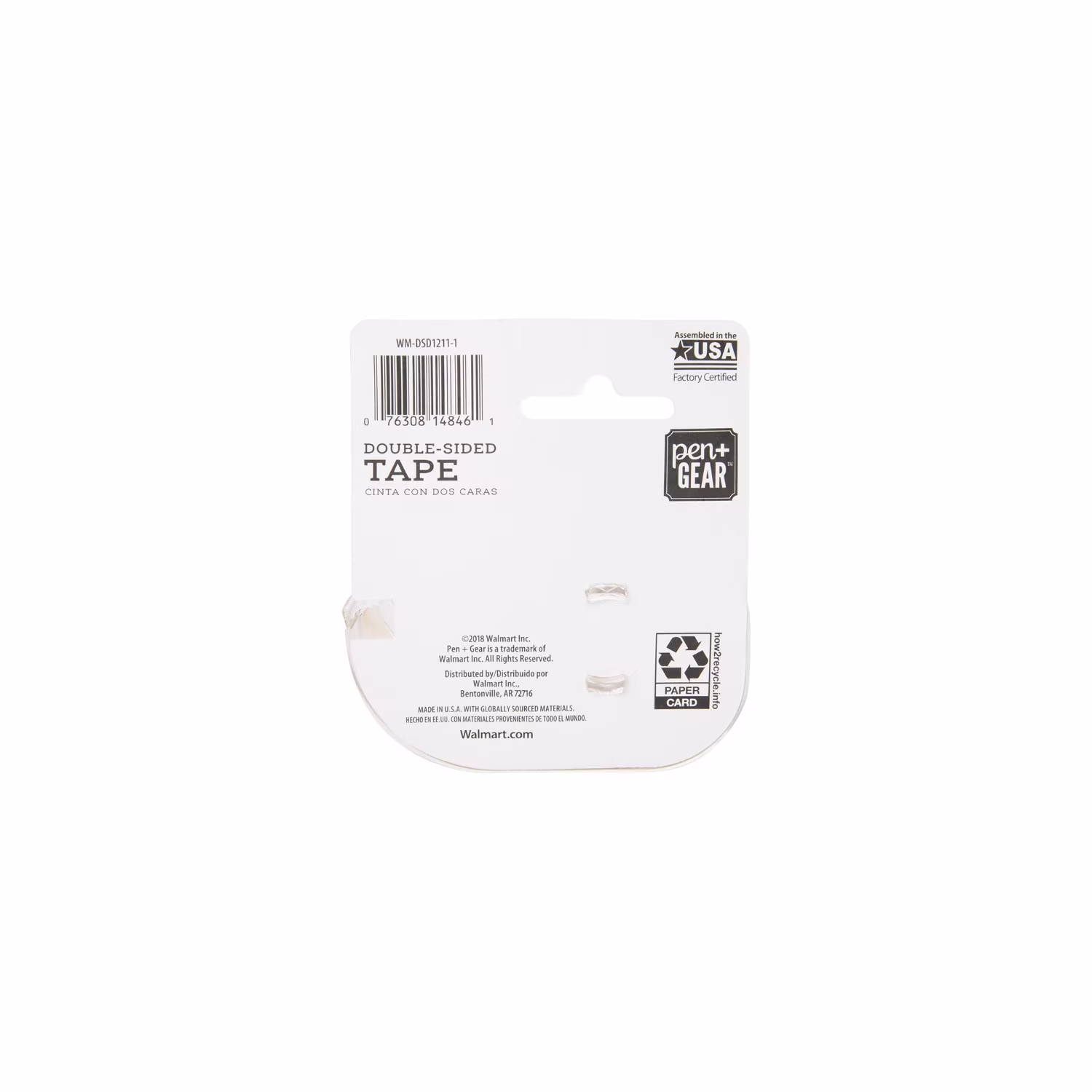 Pen+Gear Double Sided Tape, Clear, 1/2 in x 400 in, 1 Roll with Dispenser