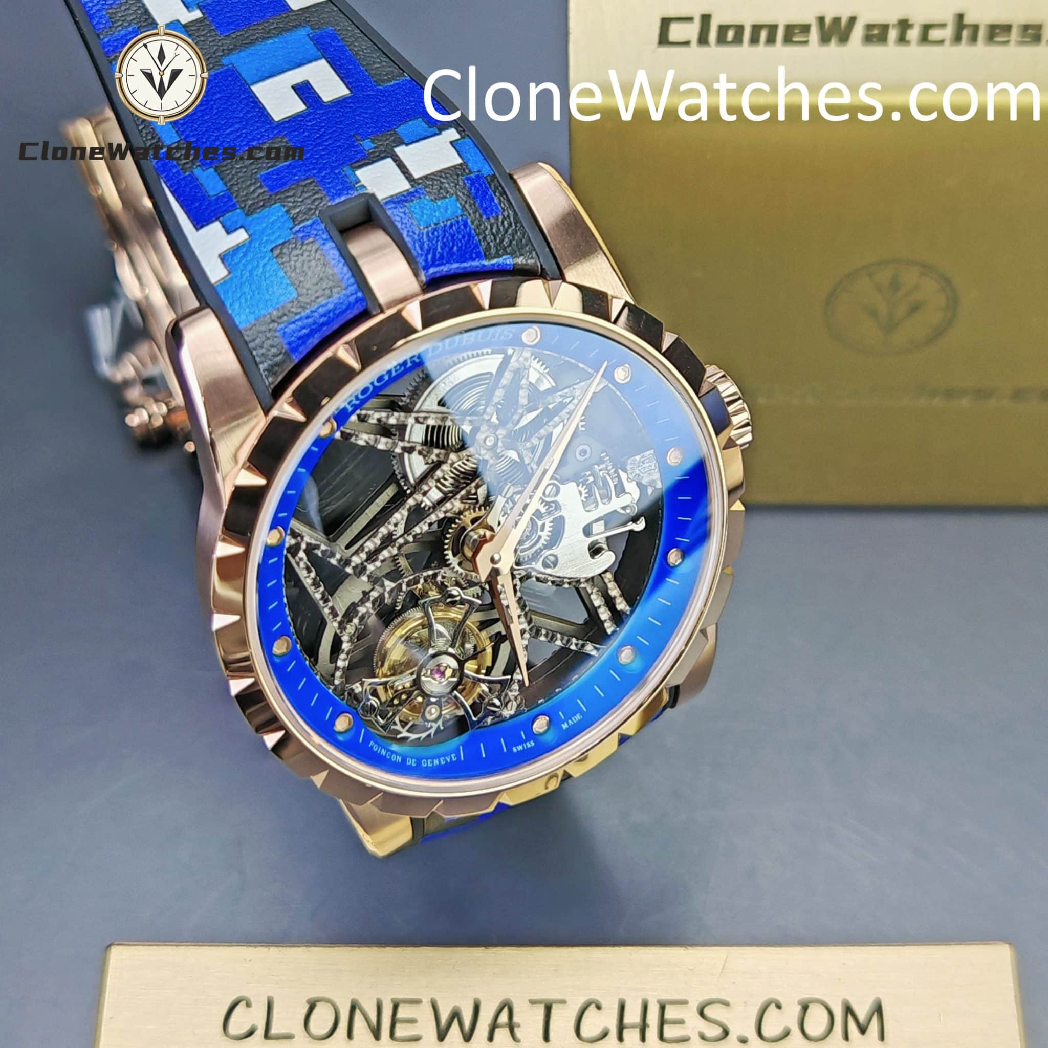 Roger Dubuis Super Clone Watches 1:1 Excalibur Skeleton Tourbillon RDDBEX0940 42MM