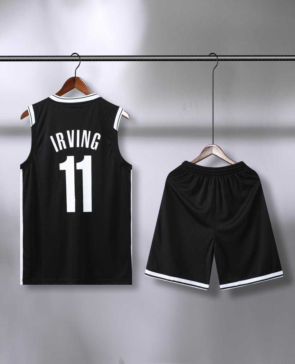 Nets basketball uniform black suit No. 11 Irving