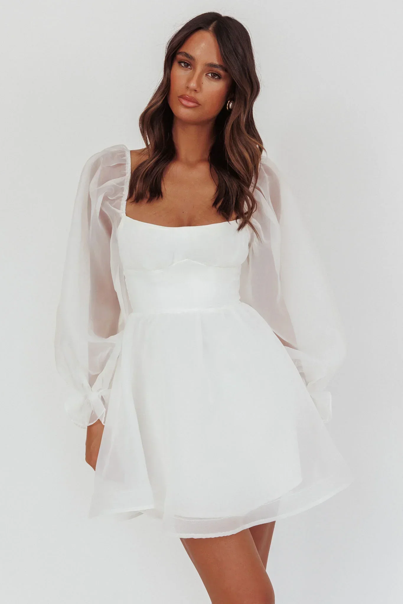 I've Got Sunshine Long Sleeve Mini Dress White