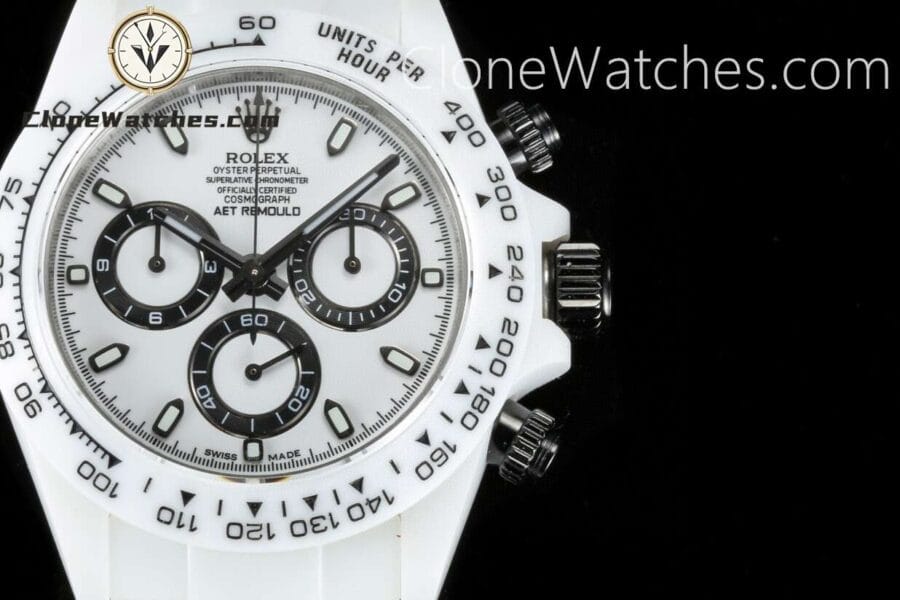 Modified Super Clone Watches 1:1 AET Rolex Daytona ceramic White Classic