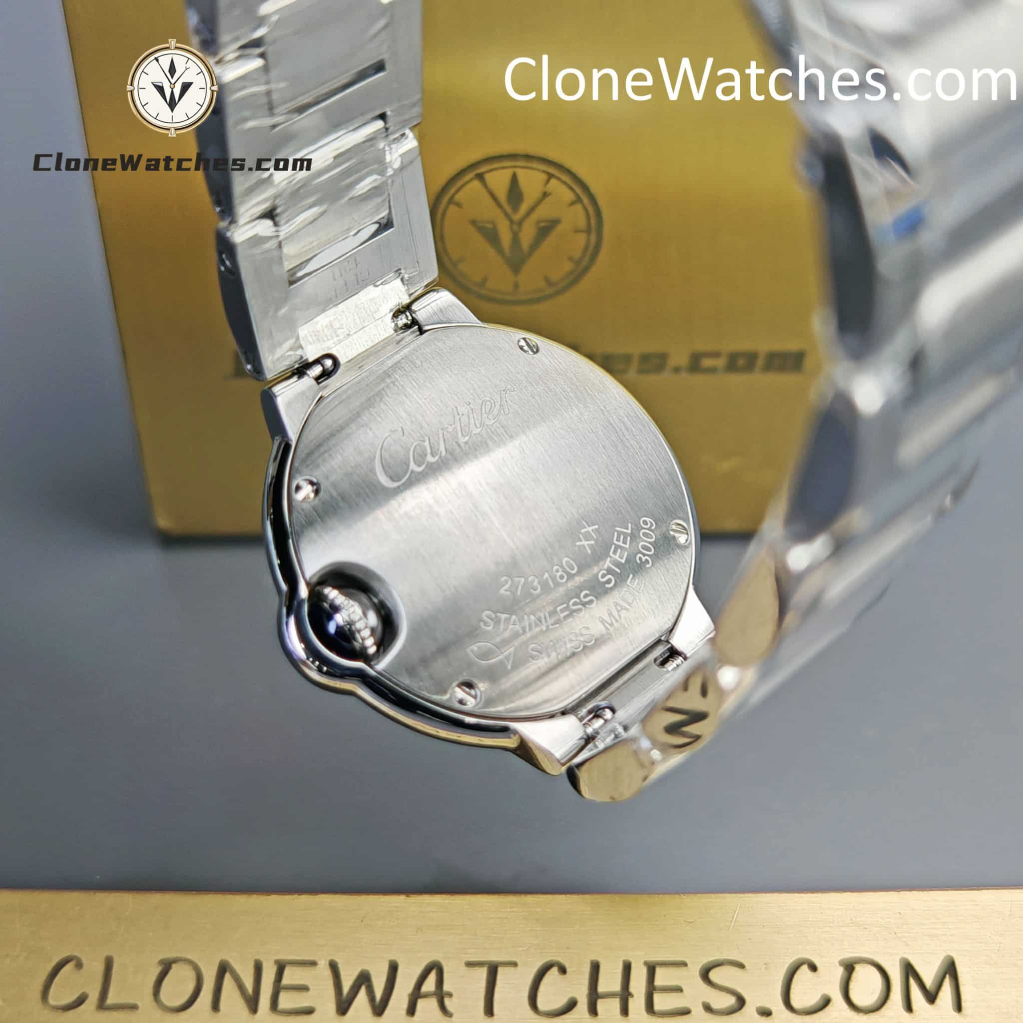 Cartier Super Clone Watches 1:1 Ballon Bleu de WE902073 Silver Plated Dial 28mm