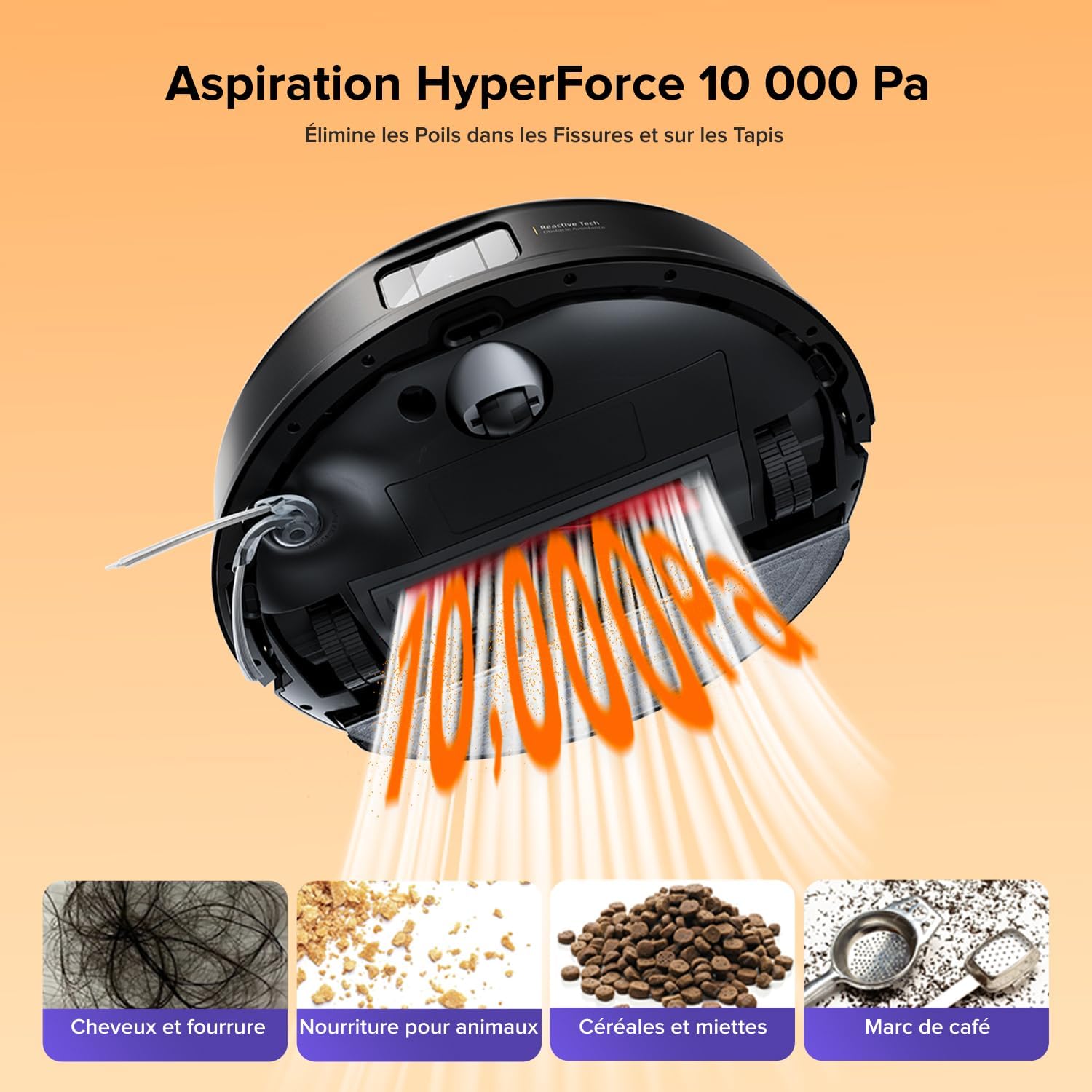 Aspirateur robot laveur station 10000 Pa vidage automatique navigation évitement obstacles