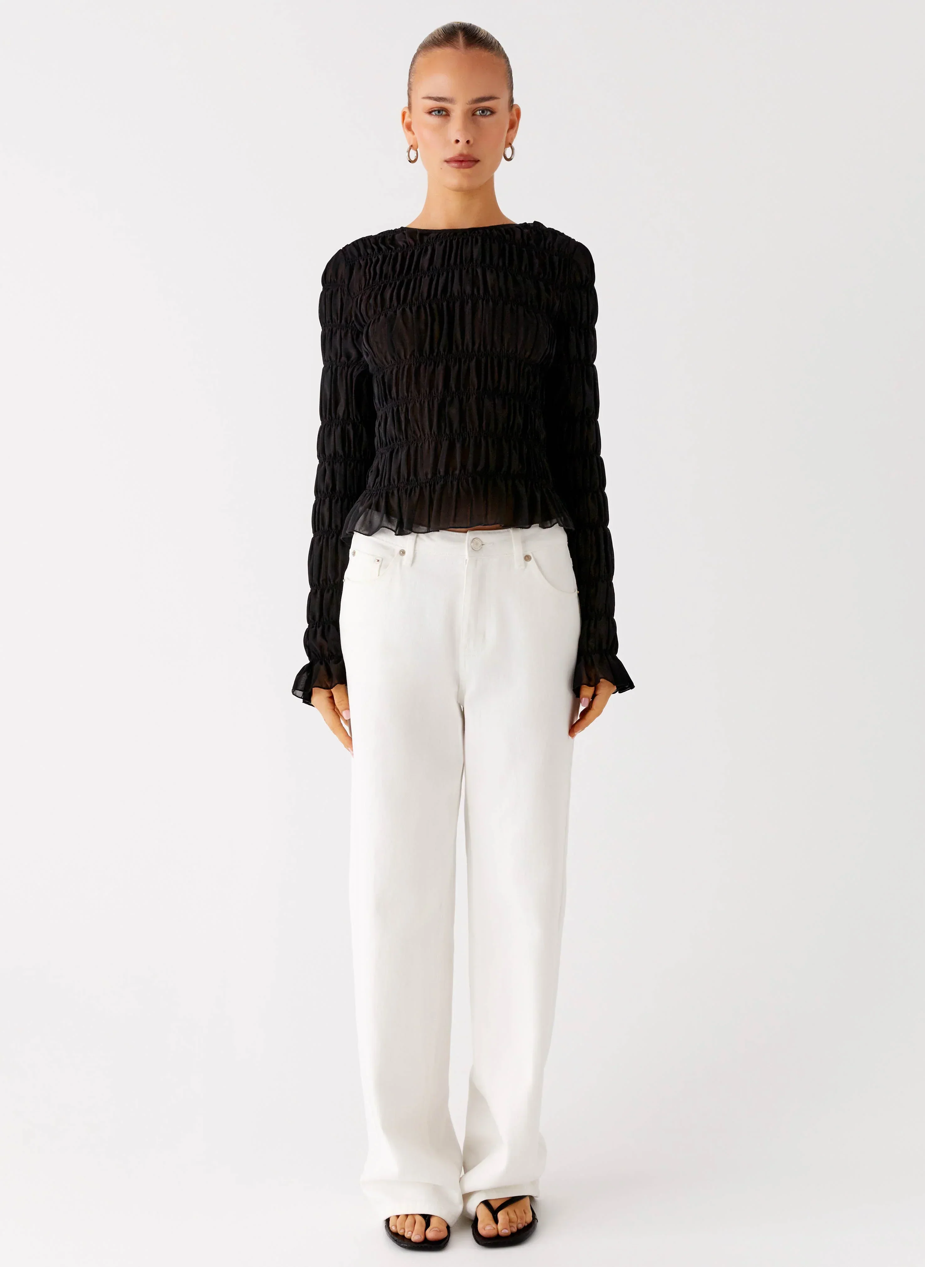 Bella Long Sleeve Top - Black