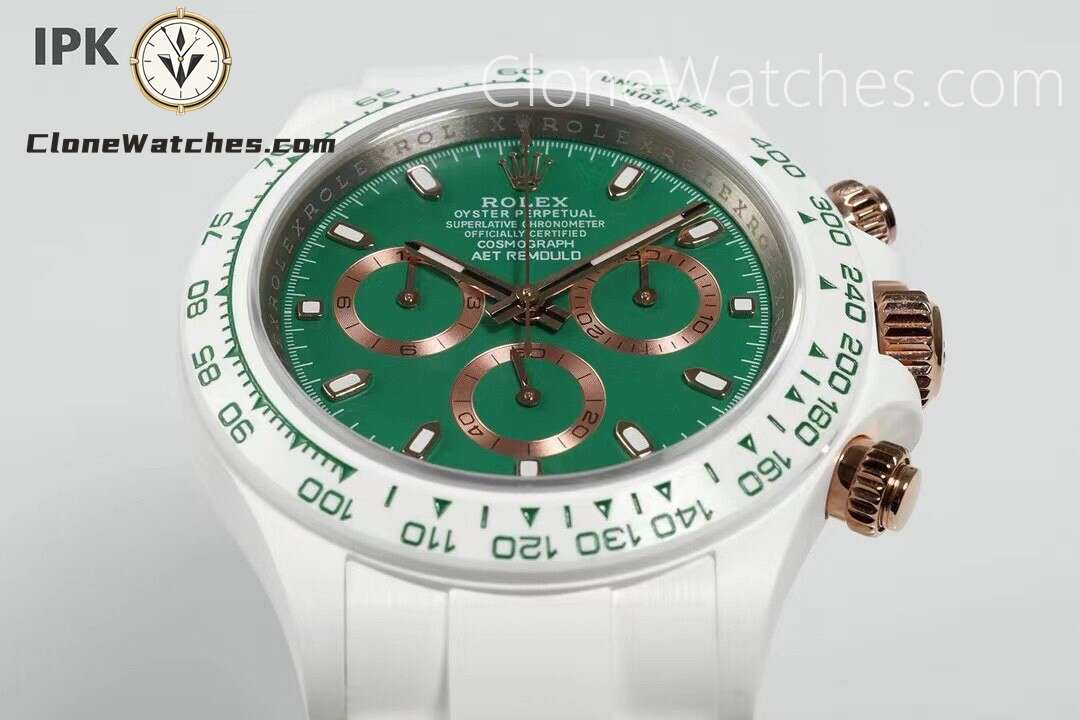 Modified Super Clone Watches 1:1 AET Rolex Daytona Full Ceramic British Racing Green 4130 Movement