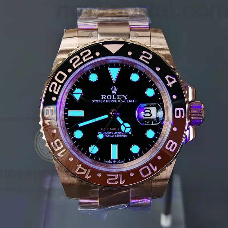 Rolex Super Clone Watches 1:1 Rootbeer GMT Master II GOLD Factory M126715chnr Oyster 3285 Movement