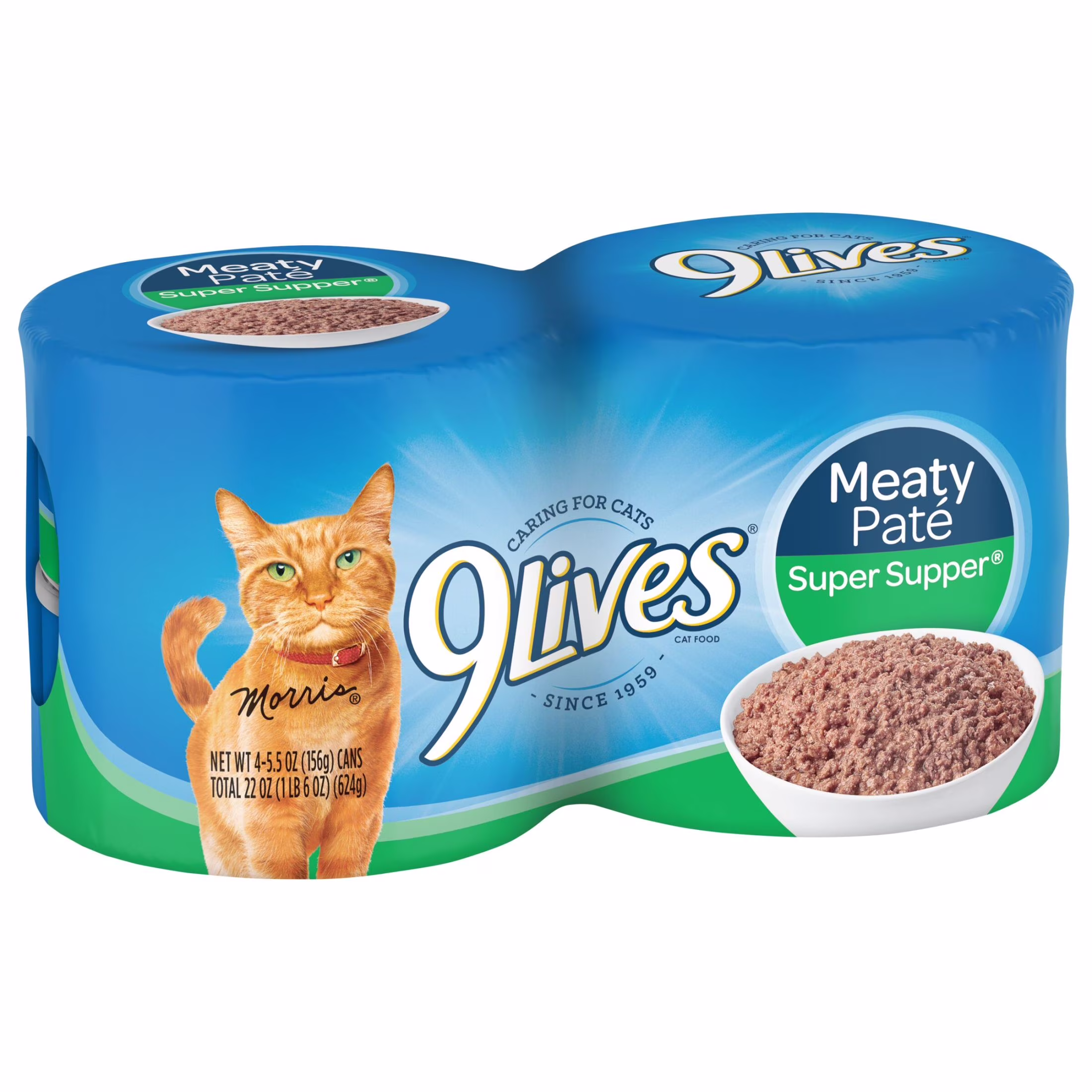 (4 pack) 9Lives Meaty Paté Super Supper Wet Cat Food, 22-Ounce, Pack of 4