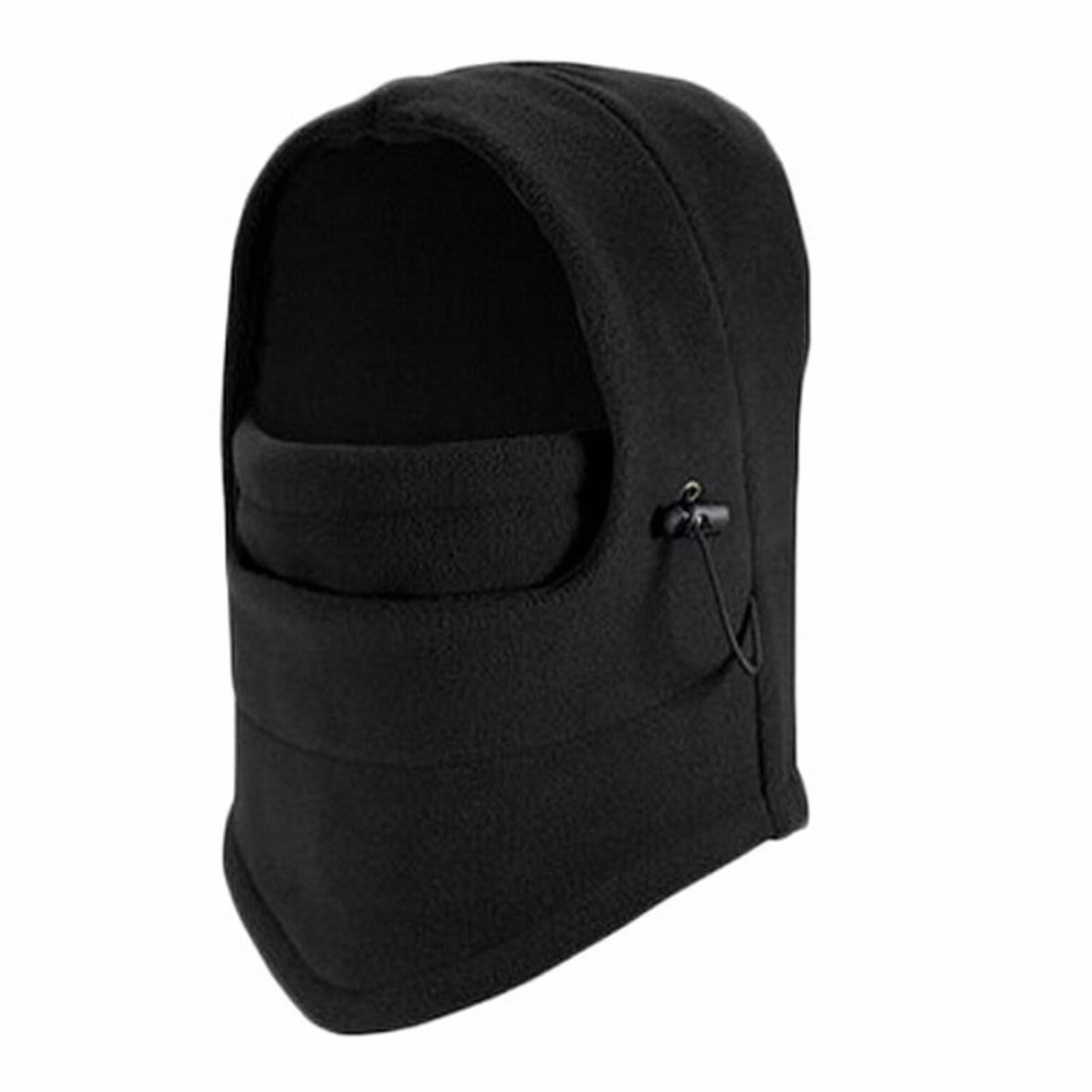 Xfvqtps Mens and Womens 3 in 1 Beanie Face Neck Warmer Set Fleece Lining Solid Color Adjustable Drawstring Windproof Coldproof Thickened Warm Winter One Piece Hat Neck Scarf Mask Set Black