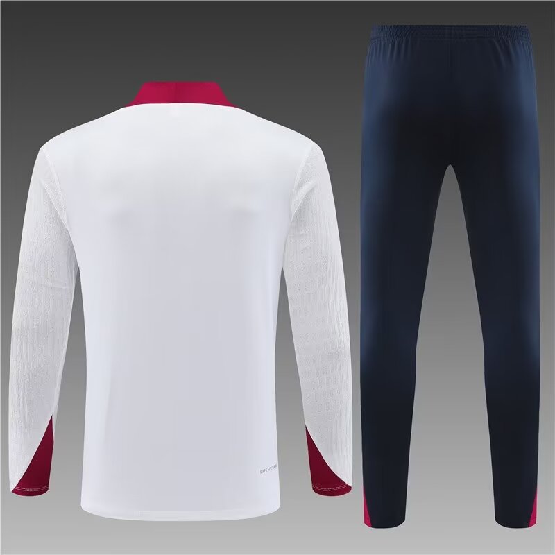 2024/25 England white half-pull training uniform 1:1 Thai quality