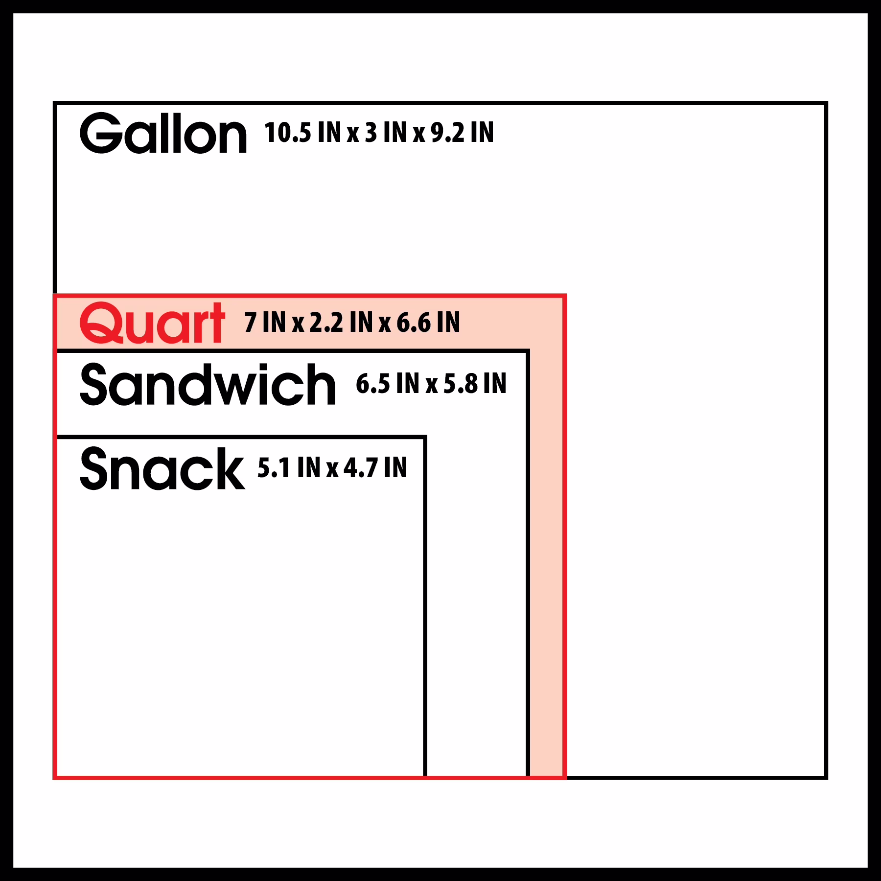 Great Value Fresh Seal Quart Storage Bags, 25 Count