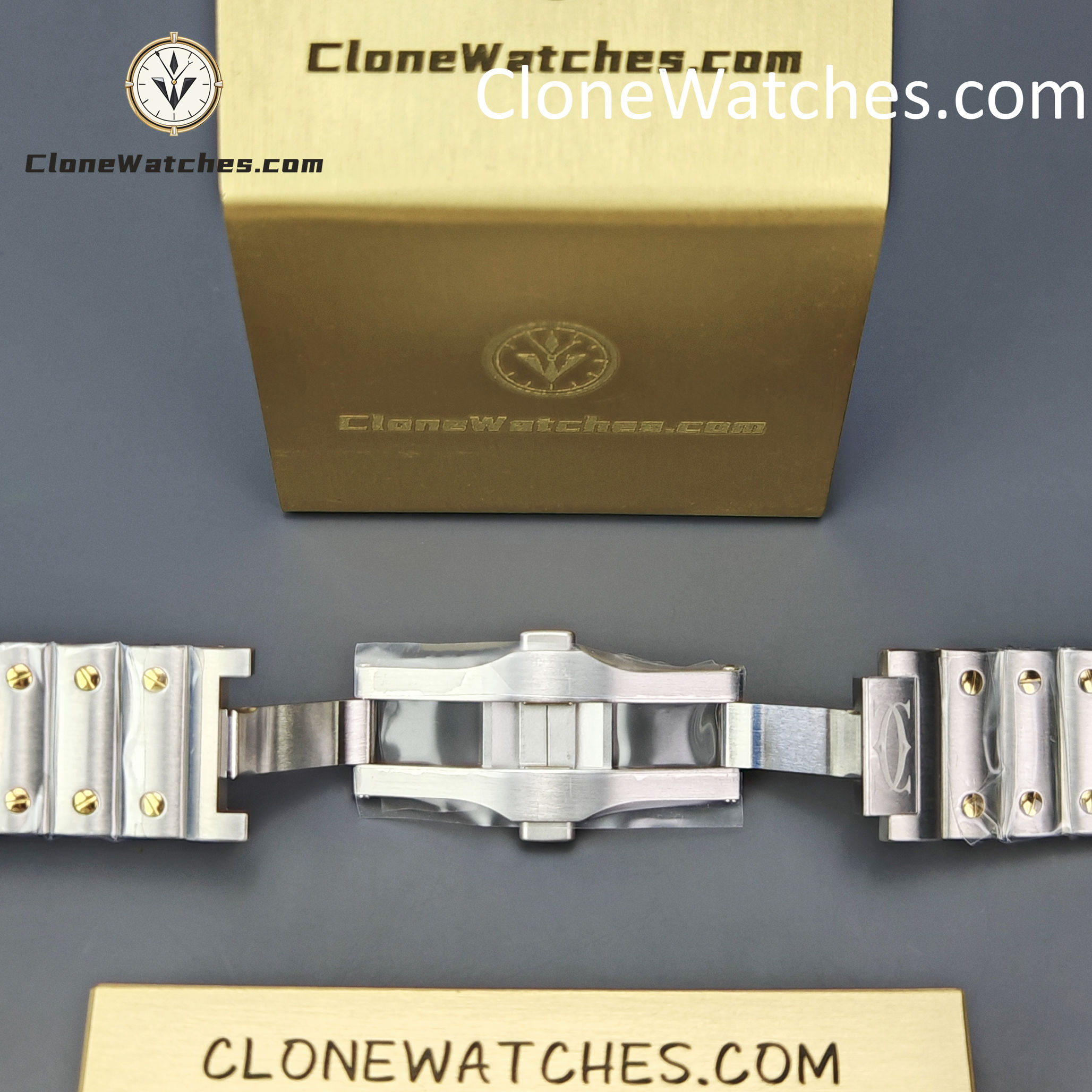 Cartier Super Clone Watches 1:1 Santos Series White Dial 18K gold plated 39.8MM W2SA0009 Steel Strap