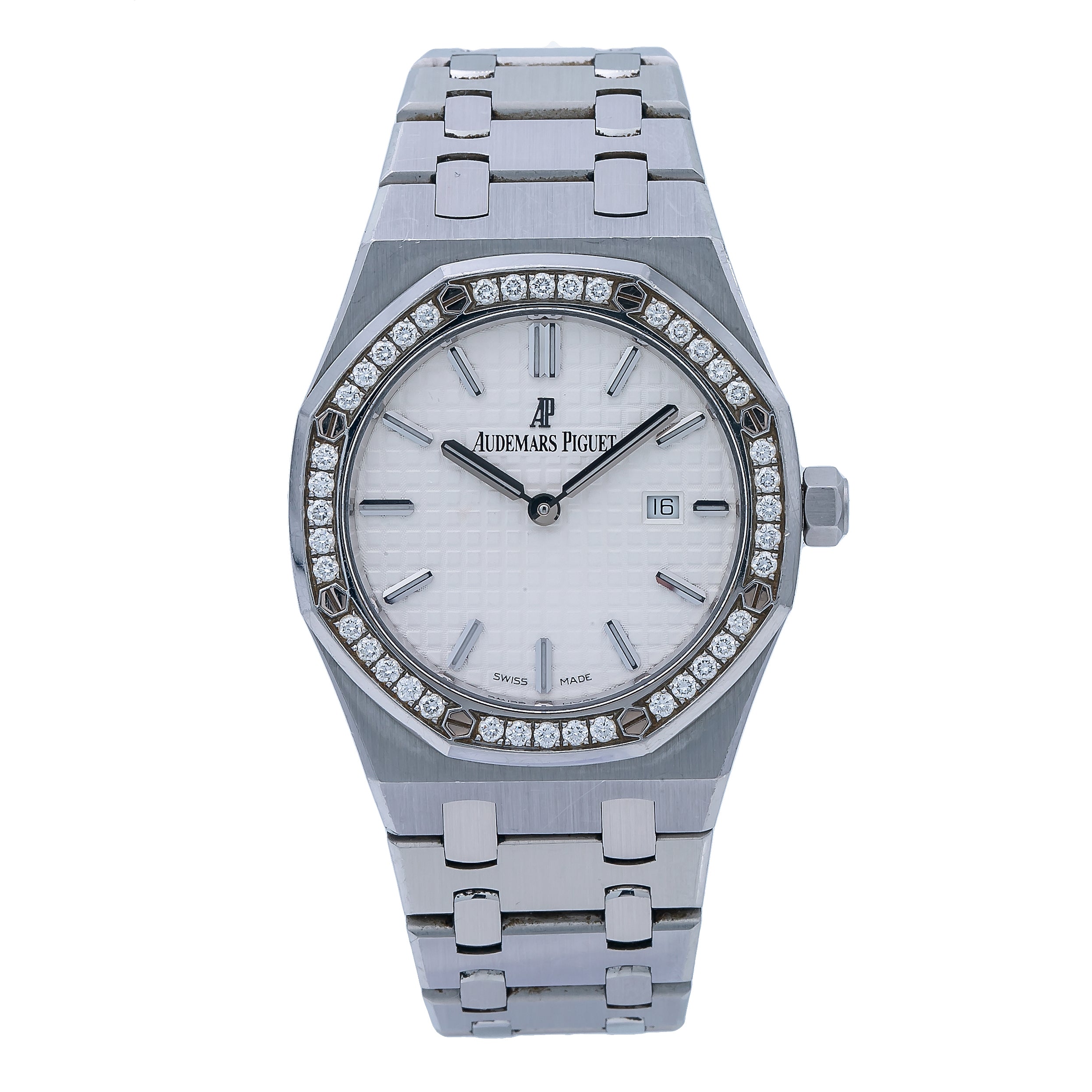 Audemars Piguet Royal Oak Lady 33MM White Dial And Factory Diamond Bezel