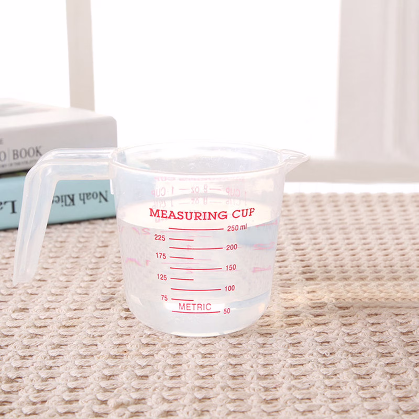 1 Pc Measuring Cup, 250Ml (1-Cup) Plastic Liquid Measuring Cups, Clear Plastic Measuring Cup with Handle - Baking, Cooking, Mixing & Measuring Cups, Essential Kitchen Tools, White