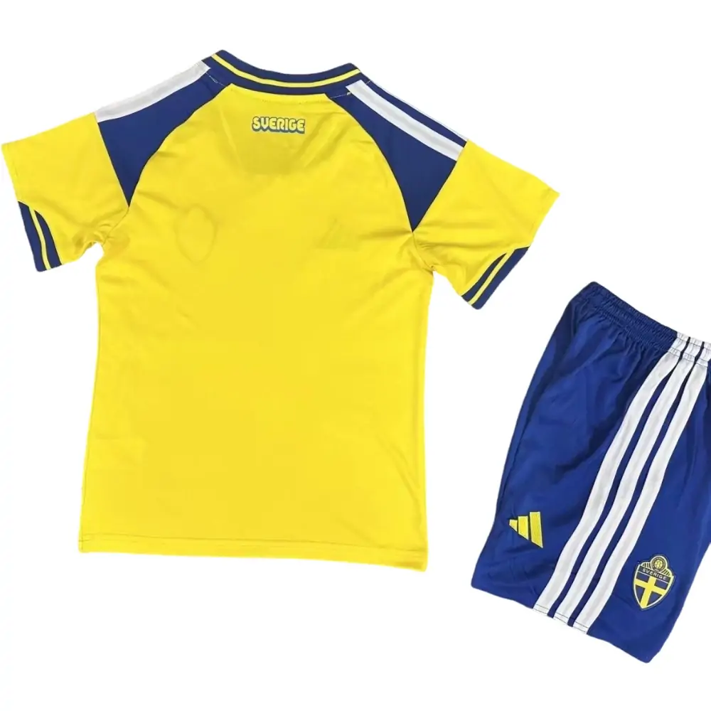 2026 Sweden Home Kit - Short Sleeve Children's suit Fans Edition