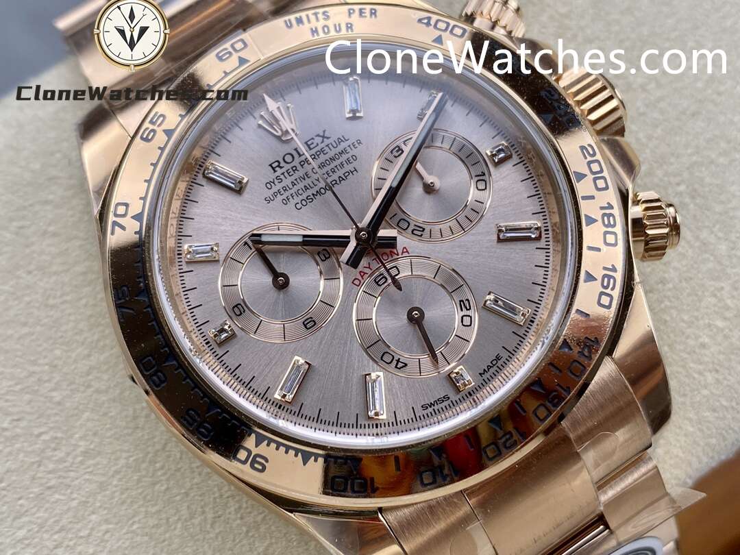 Rolex Super Clone Watches 1:1 Daytona Rose Gold Dial M116505 – 0017 4130 Movement