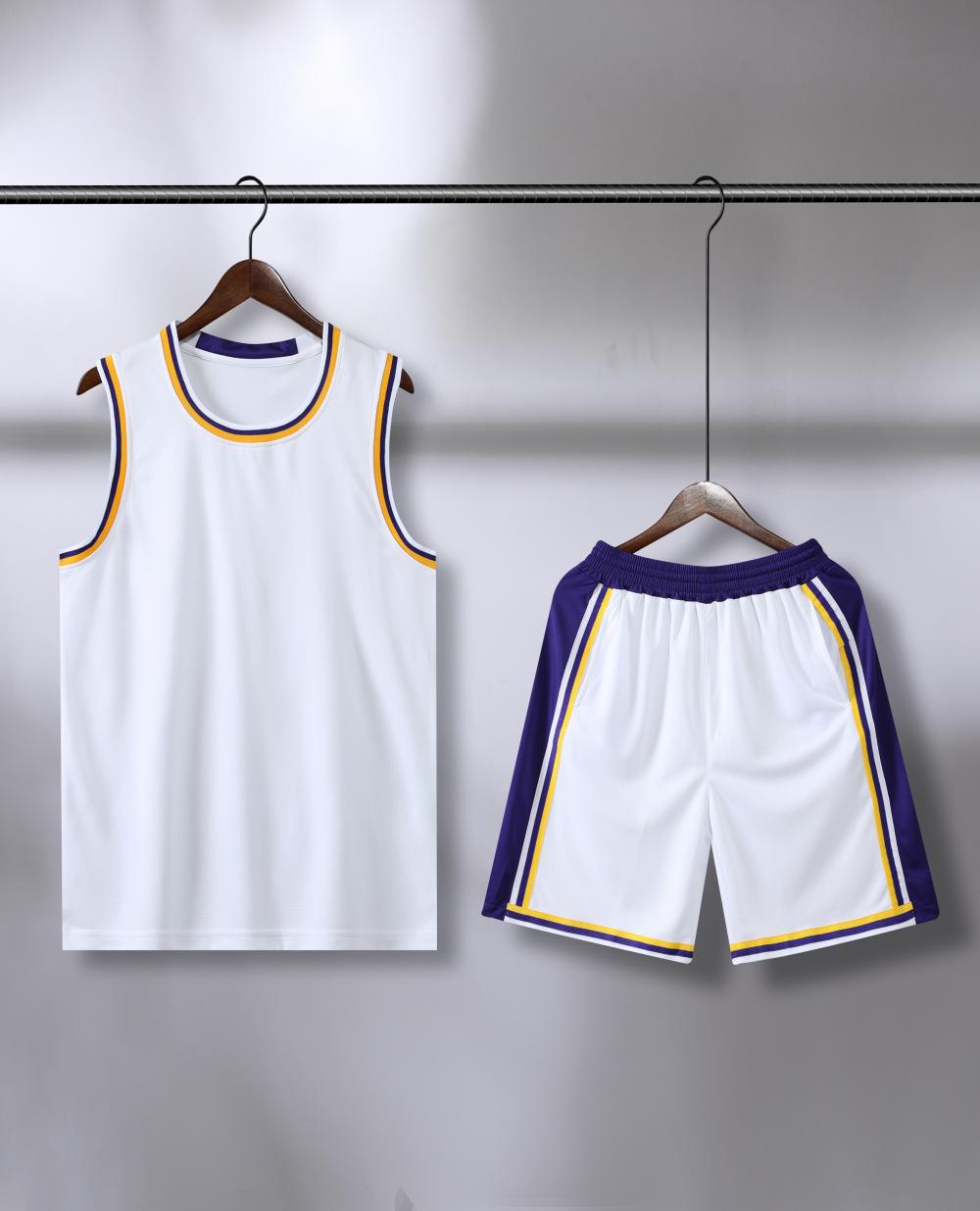 Lakers basketball uniform white suit（Customizable name and number）
