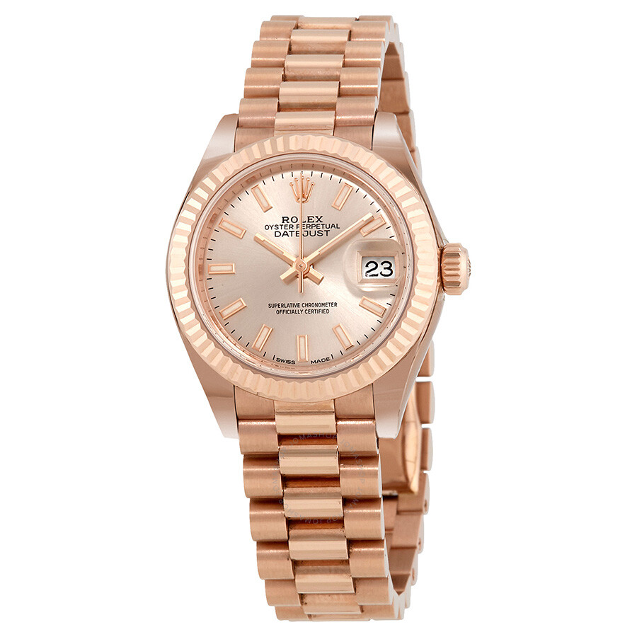 Rolex Lady-Datejust 28 Sundust Dial 18K Everose Gold President Automatic Ladies Watch 279175SNSP（Lifetime free warranty+90-days replacement service & Refund!.）