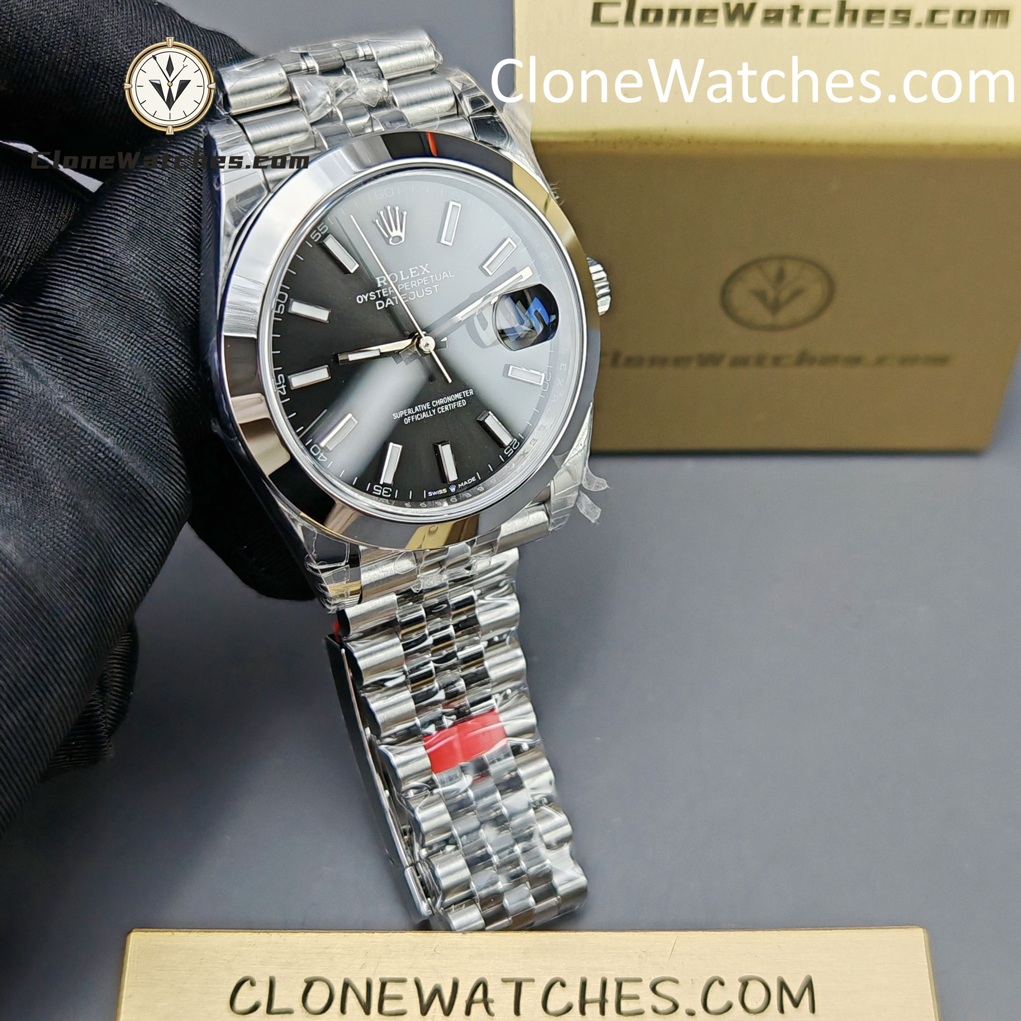 Rolex Super Clone Watches 1:1 DateJust Black Dial m126300-0012 Jubilee 41MM 3235 Movement