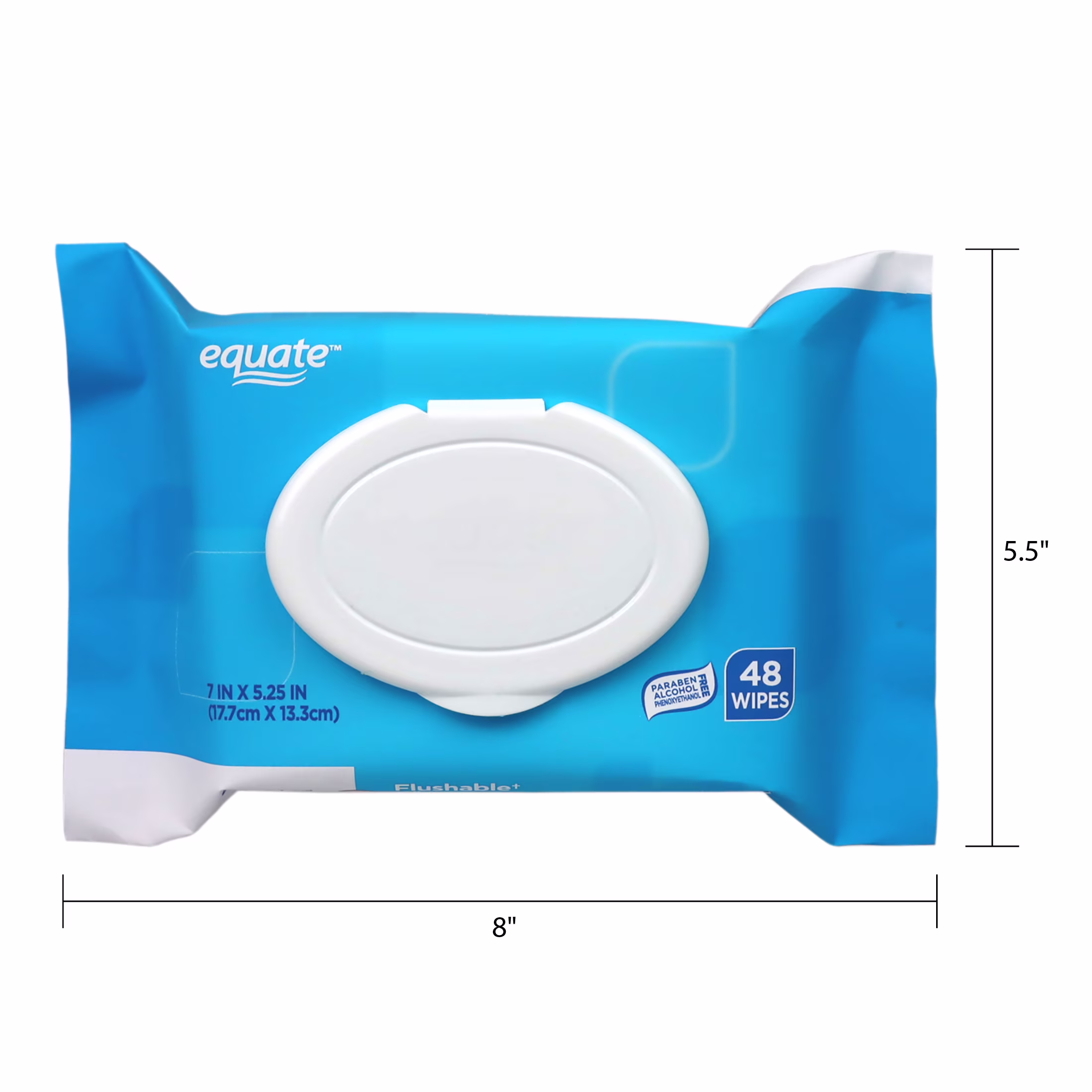 Equate Flushable Wet Wipes, Fresh Scent, 48 Wipes
