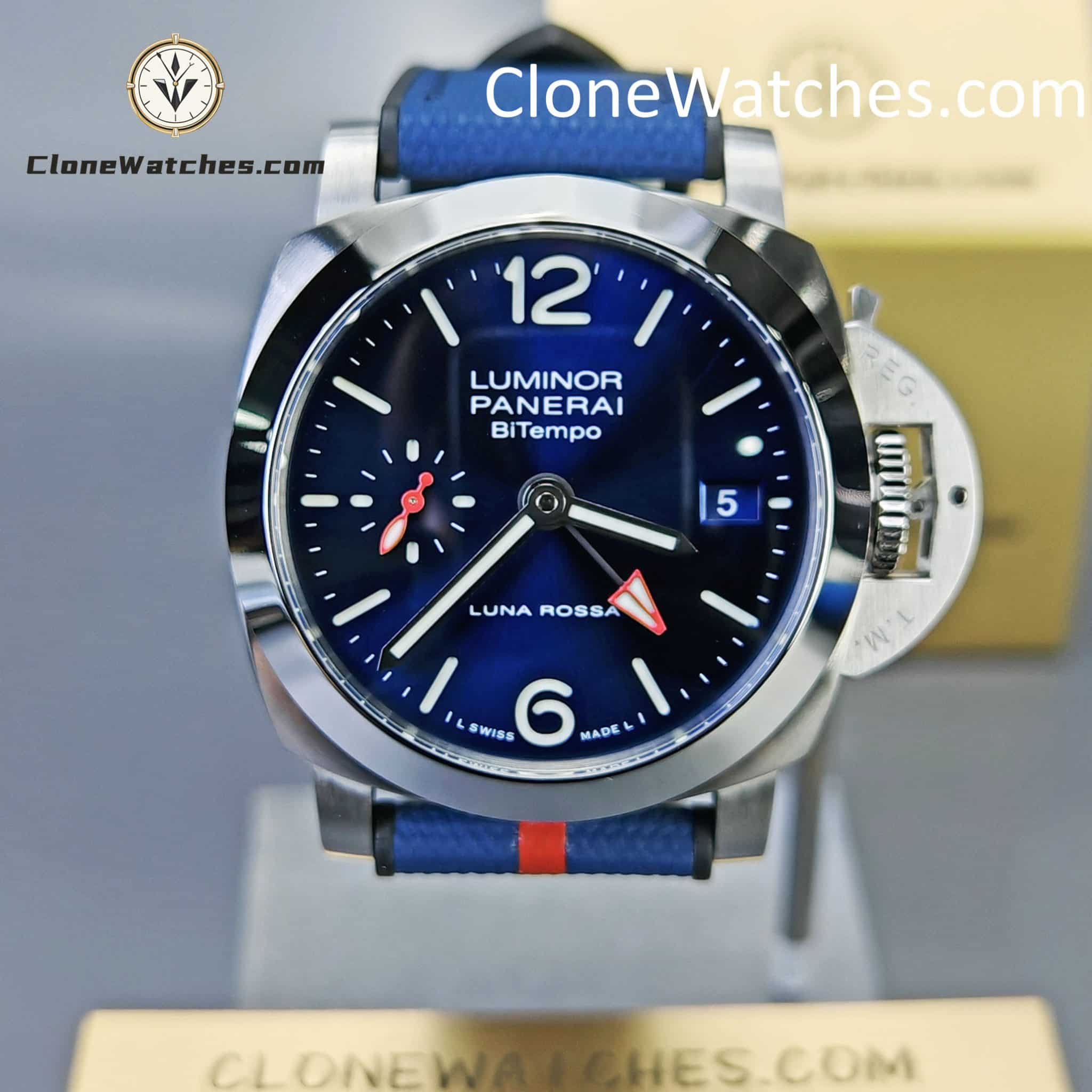Panerai Super Clone Watches 1:1 Luminor Quaranta BiTempo Luna Rossa PAM01404