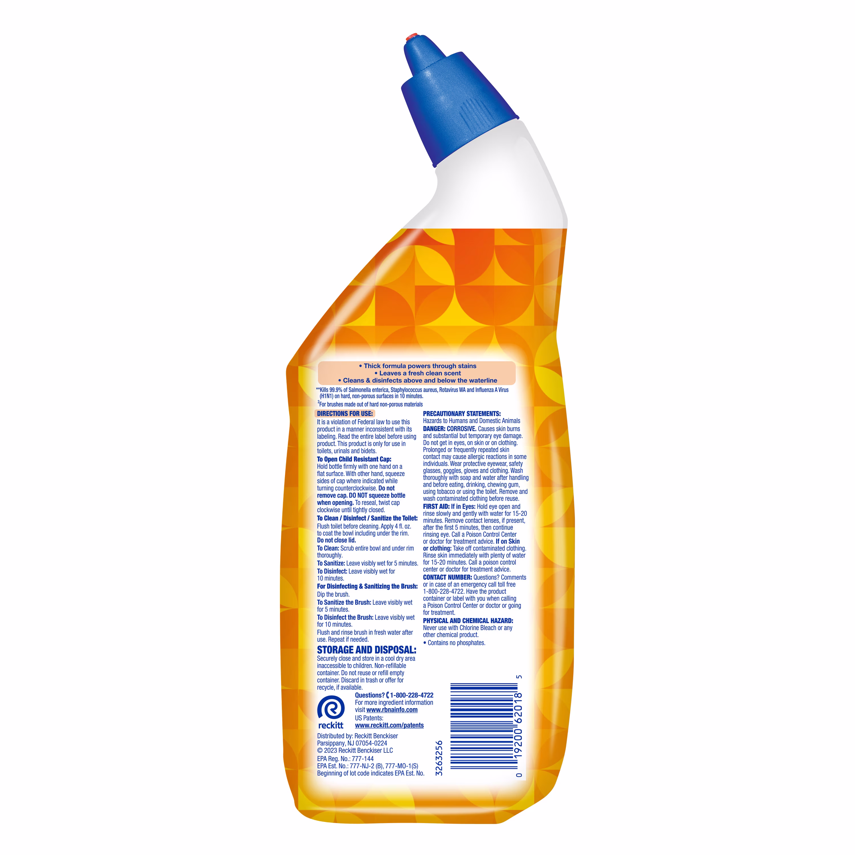 Lysol Toilet Bowl Cleaner Clinging Gel, Disinfecting Bathroom Cleaner and Toilet Bowl Stain Remover, Mango & Hibiscus Scent, 24 fl oz
