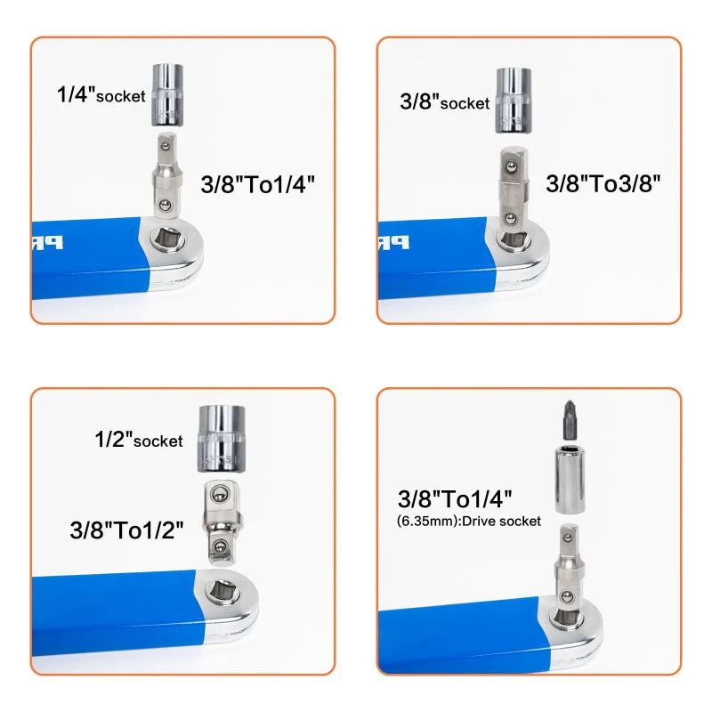 Offset Extension Wrench with Square Drive Adapters