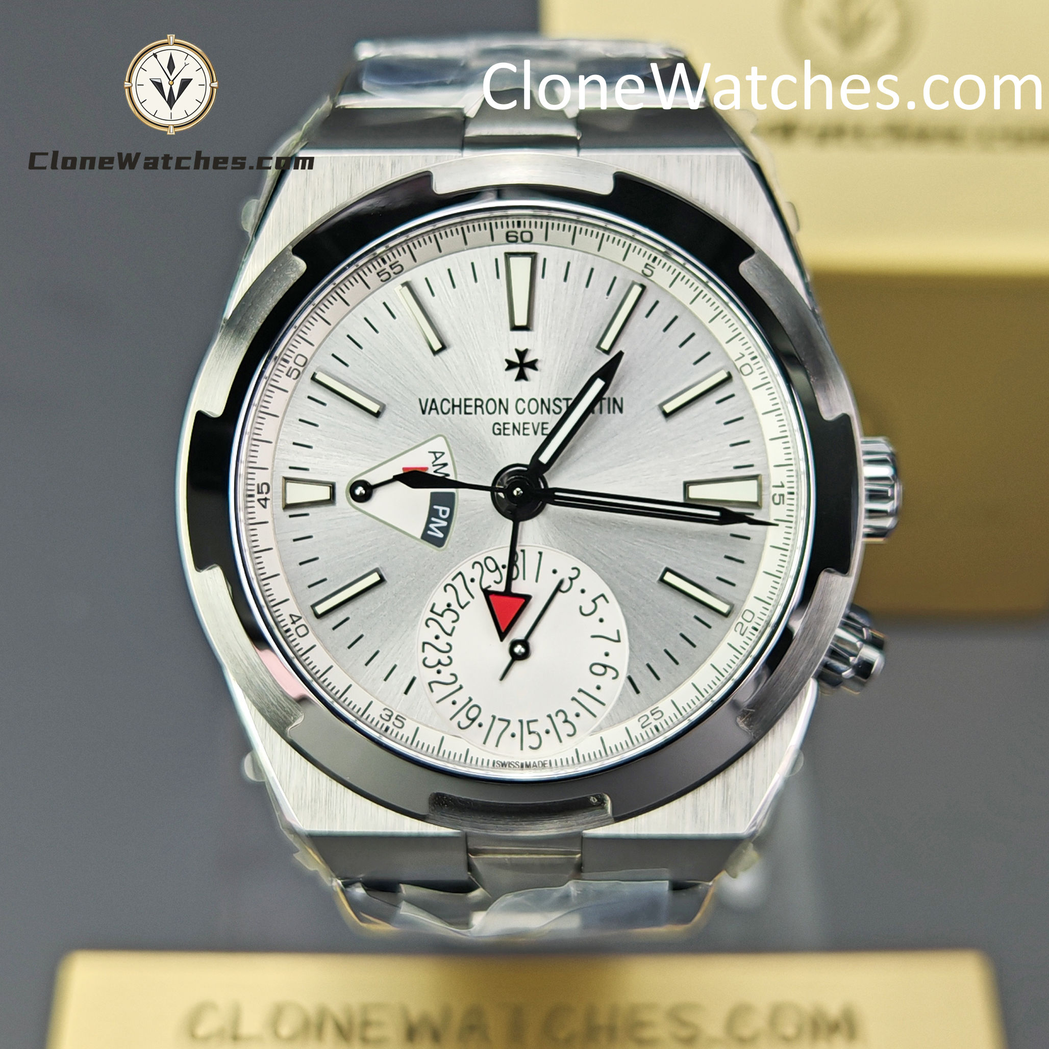 Vacheron Constantin Super Clone Watches 1:1 Overseas Dual Time 7920V/210A-B333 White Dial