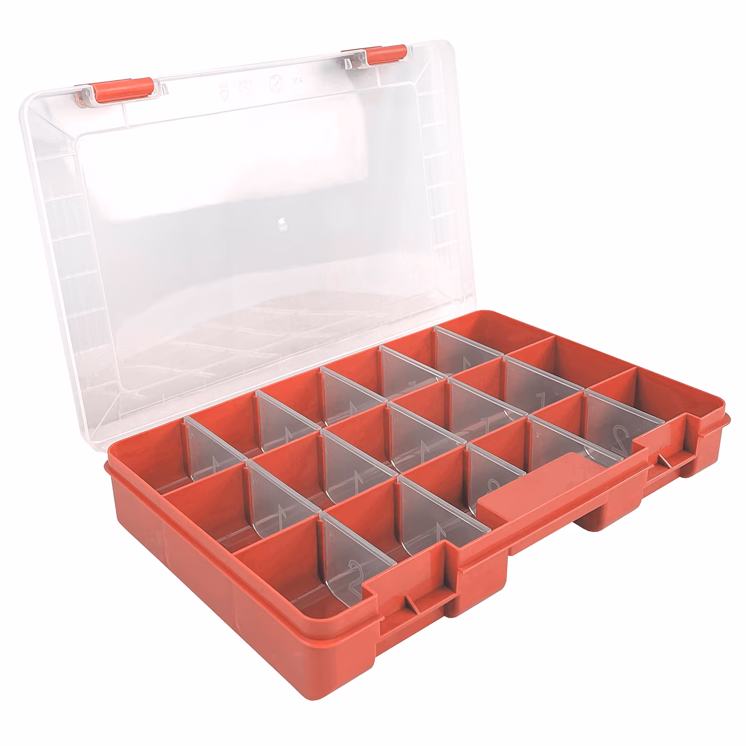 Ozark Trail Medium Plastic Tray Fishing Tackle Box 3600, Bright Orange