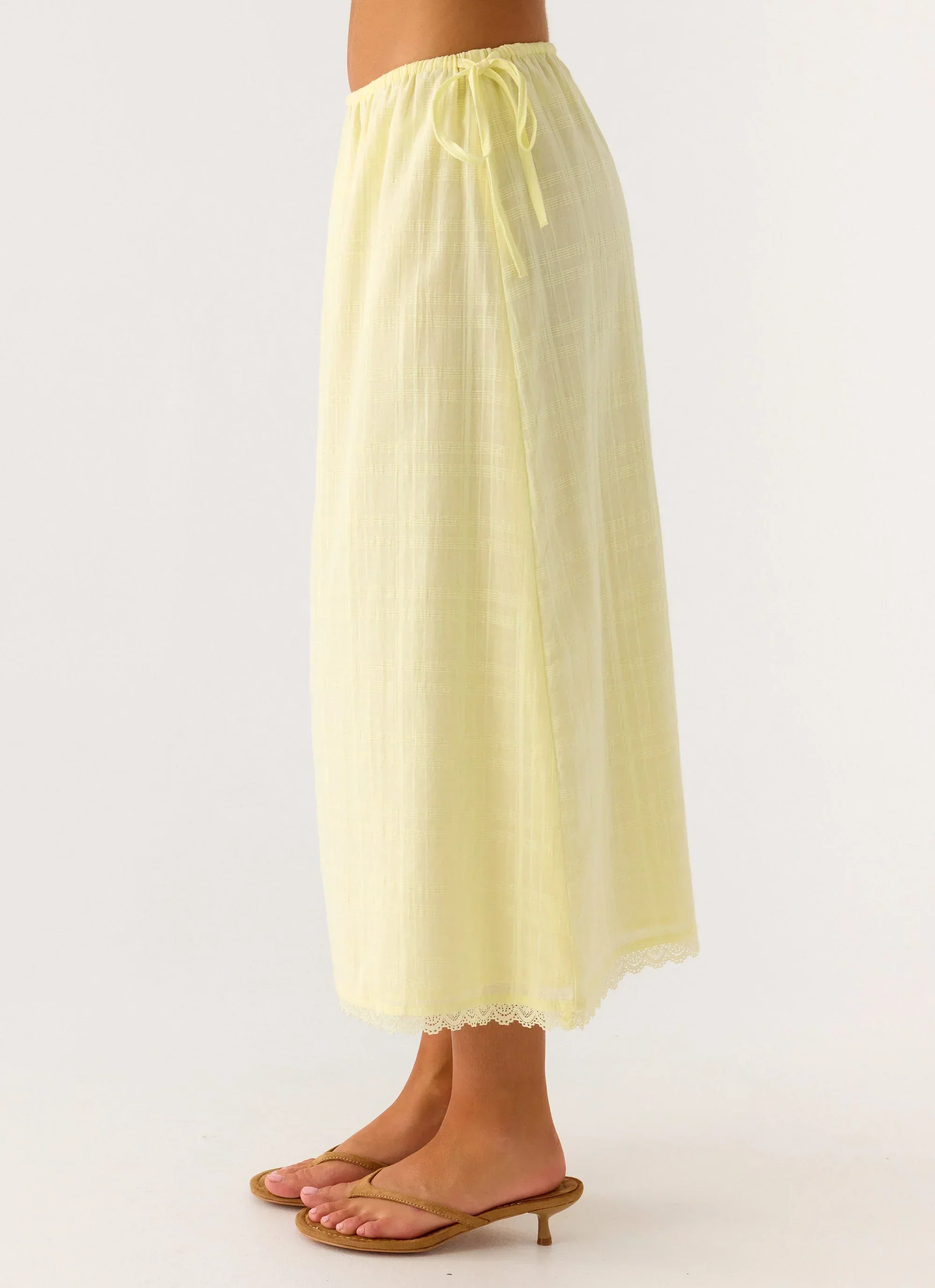Sweet Lullaby Midi Skirt - Lemon Yellow