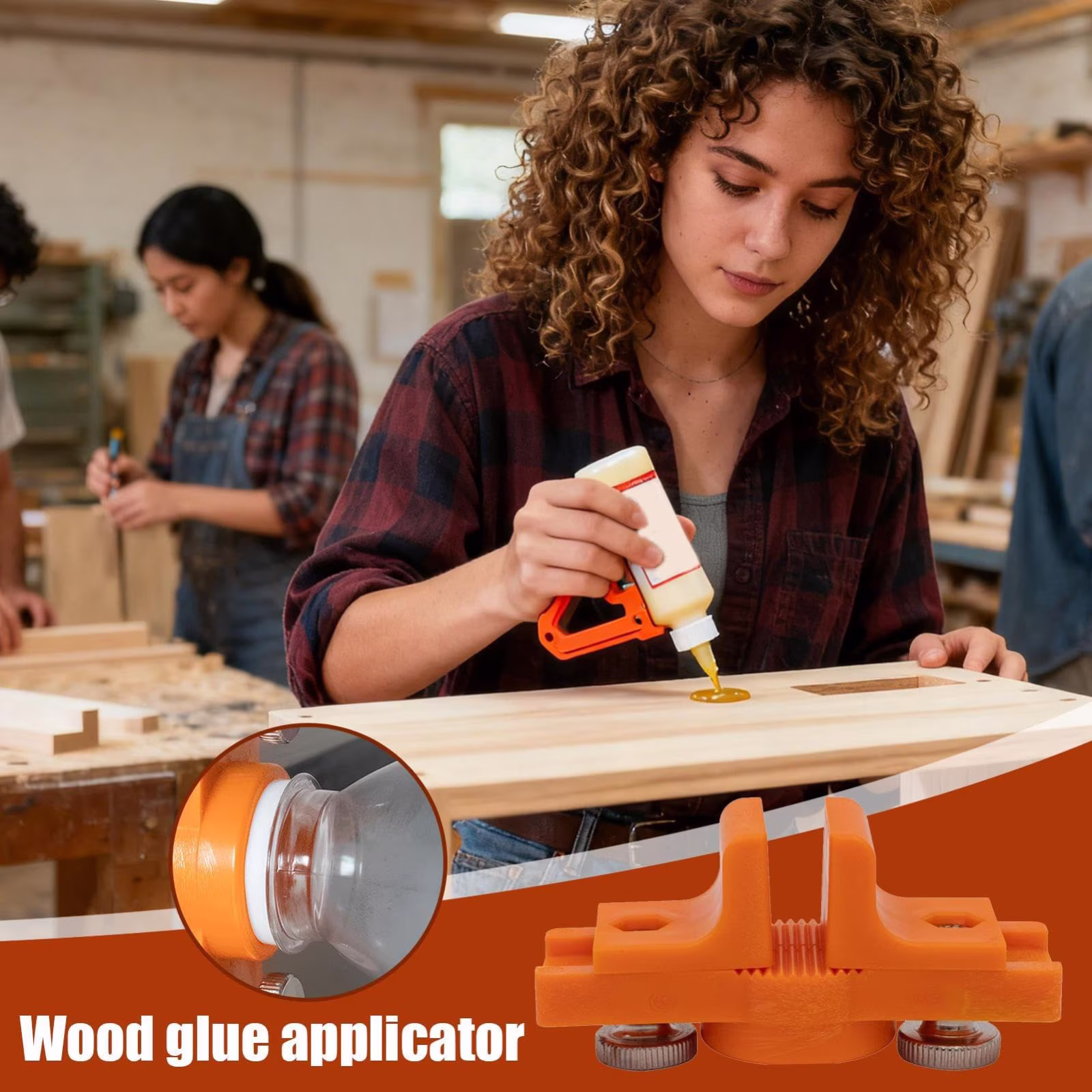 Wood Glue Applicator,Adhesive Dispenser,3.85 Inch Model with Sturdy Feature,Banding Edge Accessory,Repair Supply with Modern Design,Woodworking Outdoor Crafts Furniture Floorings(Painted Wooden)