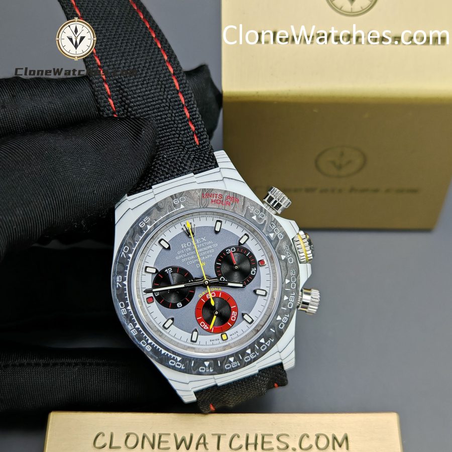Modified Super Clone Watches 1:1 DIW Rolex Daytona 4130 Movement Black Strap