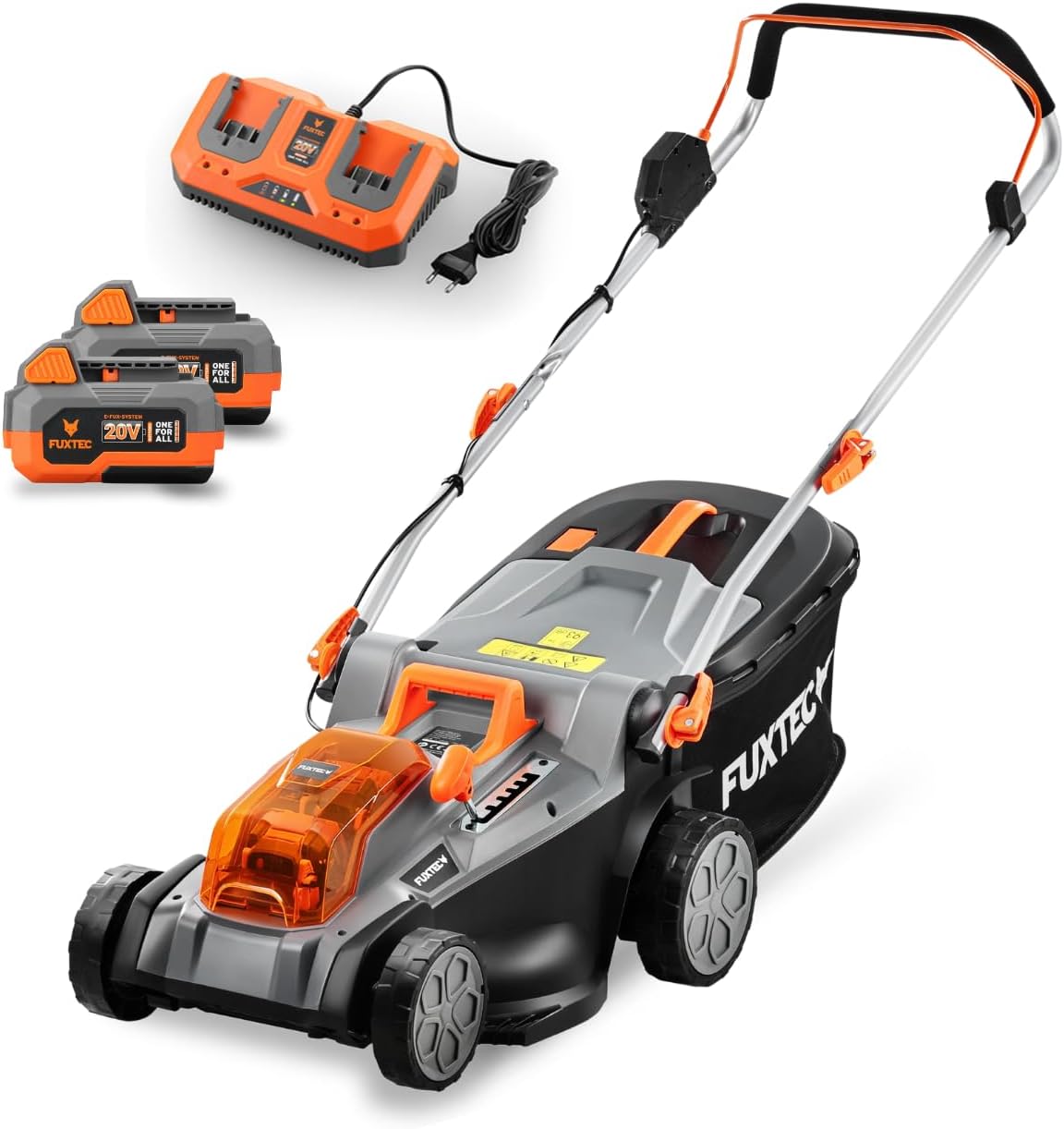 Tondeuse gazon sans fil 40 V 43 cm 40 L hauteur réglable avec batteries et chargeur
