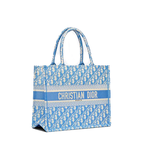 MEDIUM DIOR BOOK TOTE Cornflower Blue Dior Oblique Embroidery