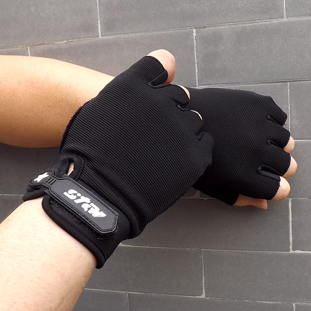 Baberdicy Gloves Gloves Antiskid Cycling Half Bike Men Fitness Sports Finger Gloves Gloves for Cold Weather Black