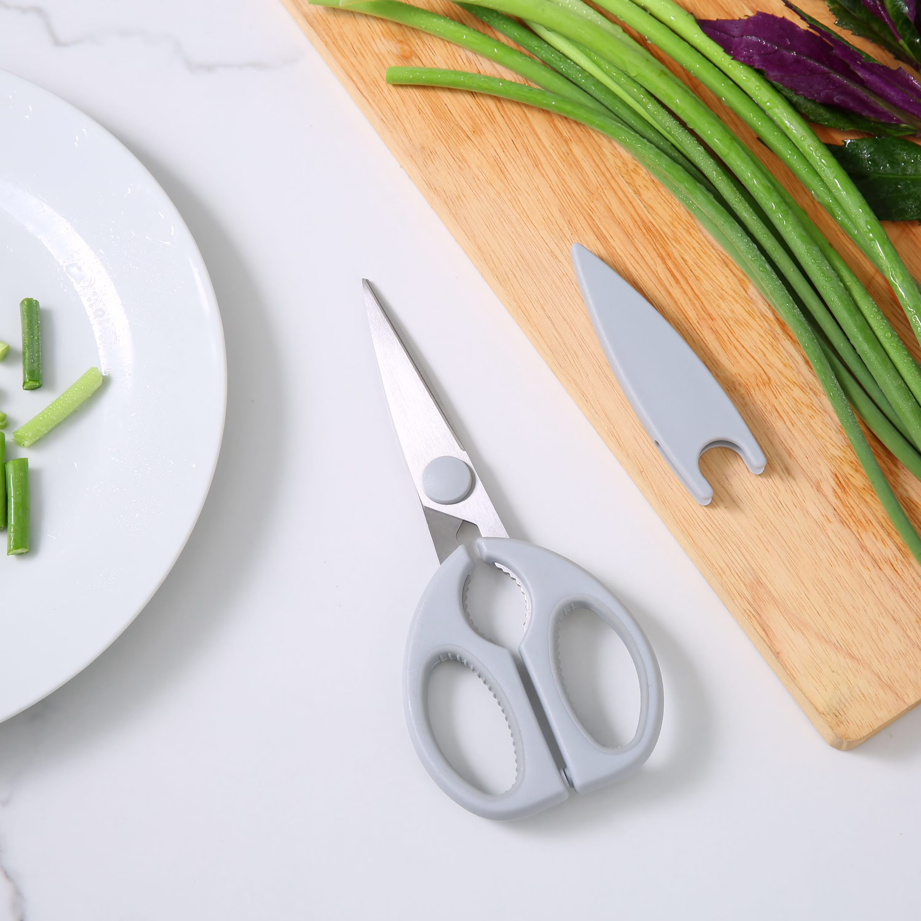 Mainstays Kitchen Utility Shears with Removable Sheath, Stainless Steel Blades, Plastic Handle