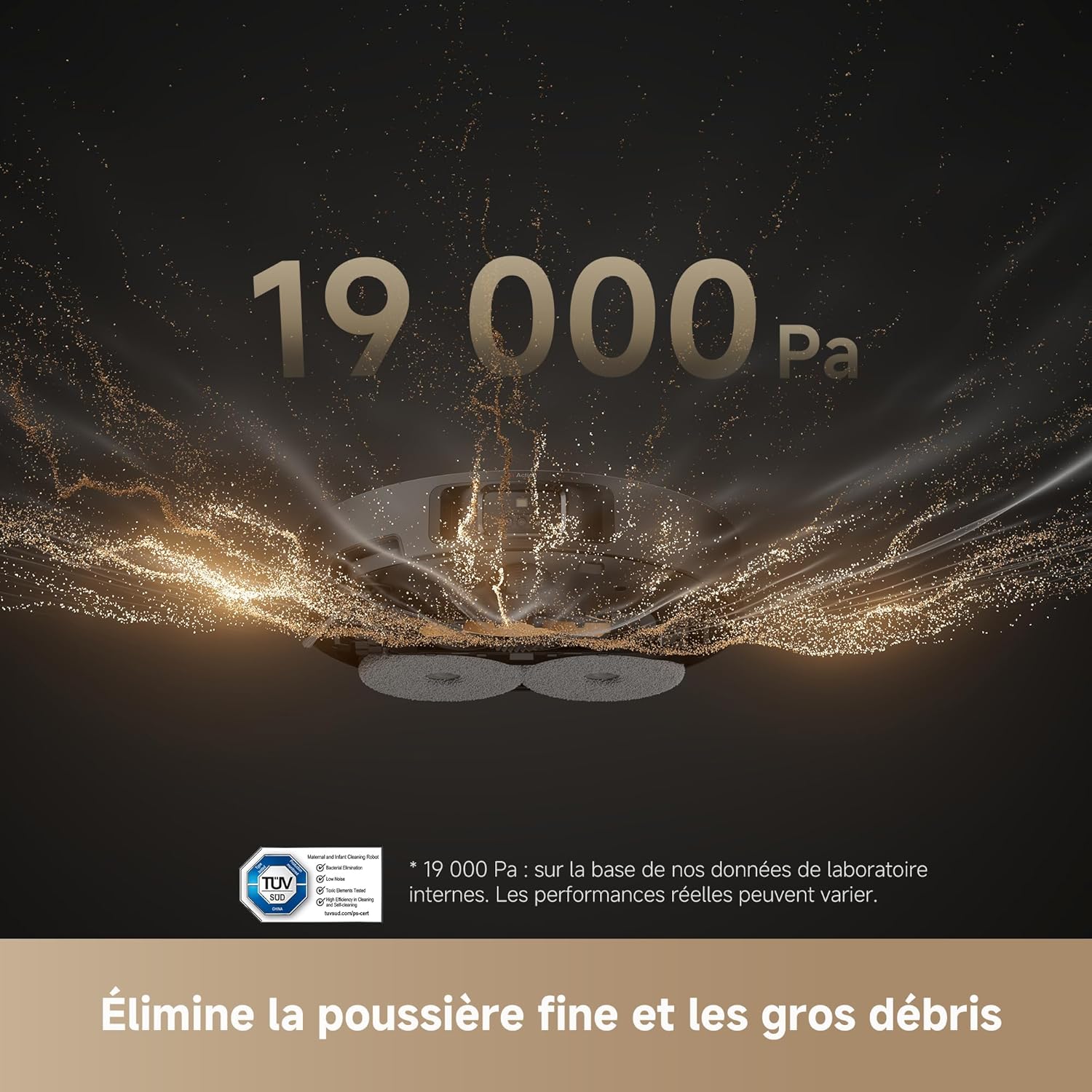 Robot aspirateur L40s Pro Ultra 19000Pa brosse double franchit 4 cm serpillière eau chaude 75°C
