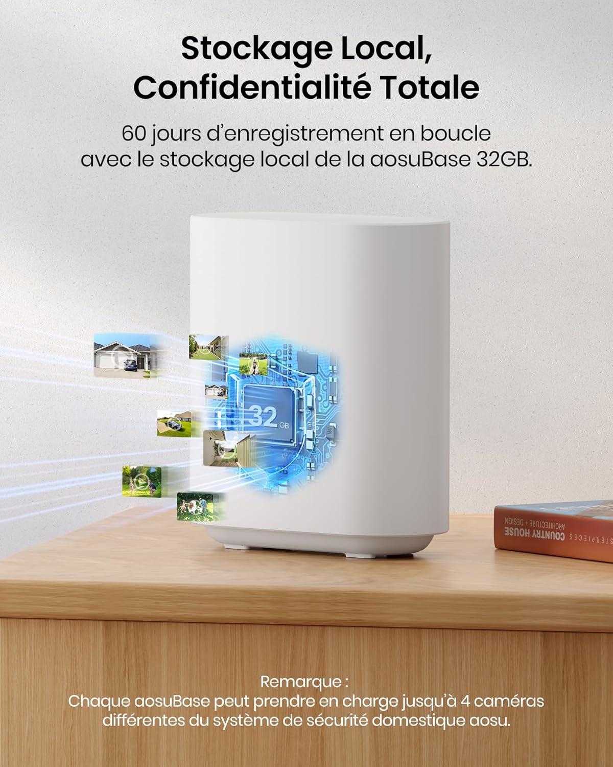 Caméras surveillance 2K kit 4 caméras sans fil autonomie 240 jours détection IA suivi inter caméras