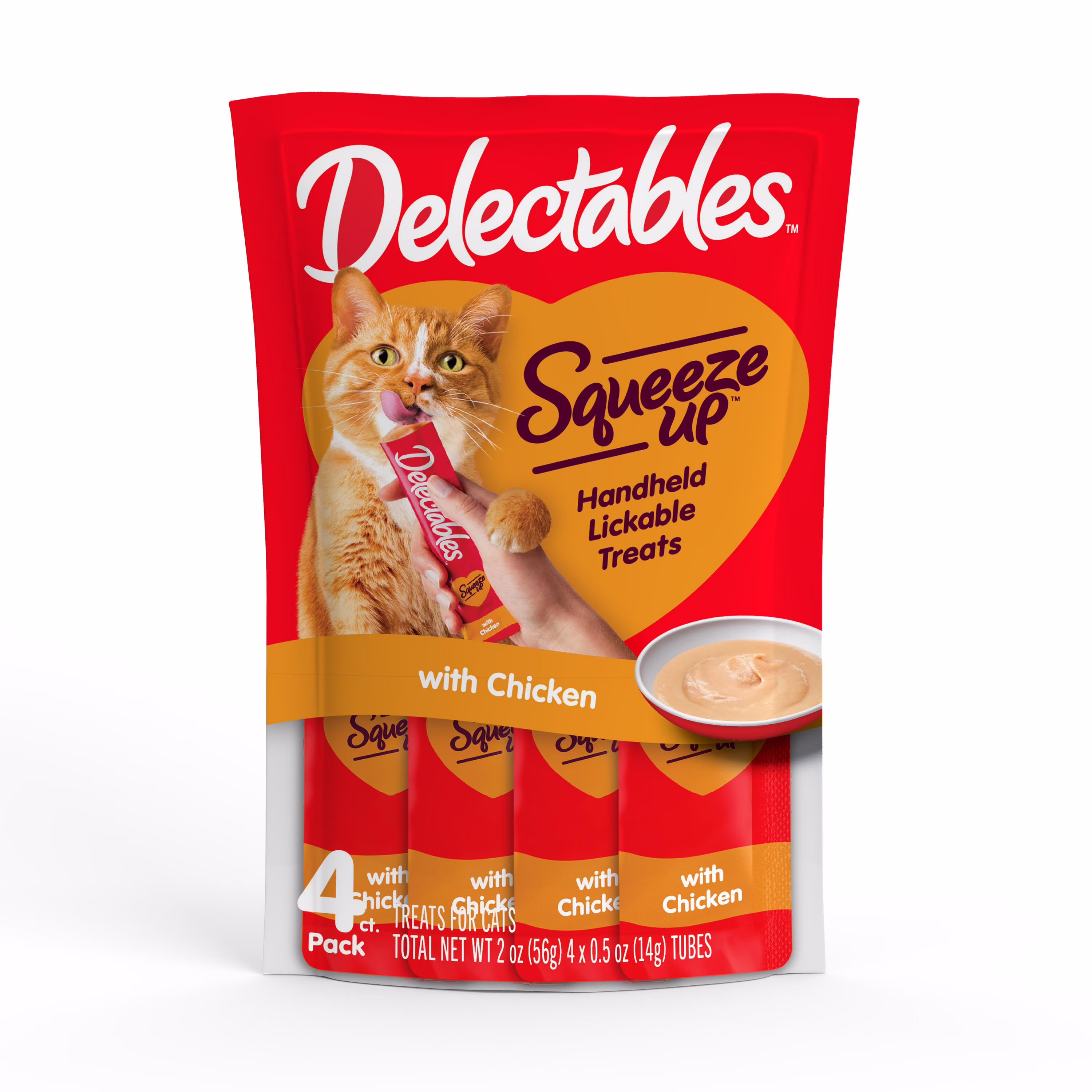 Hartz Delectables Squeeze Up Interactive Lickable Wet Cat Treats Tuna & Salmon, 0.5oz Tube (4 Count)